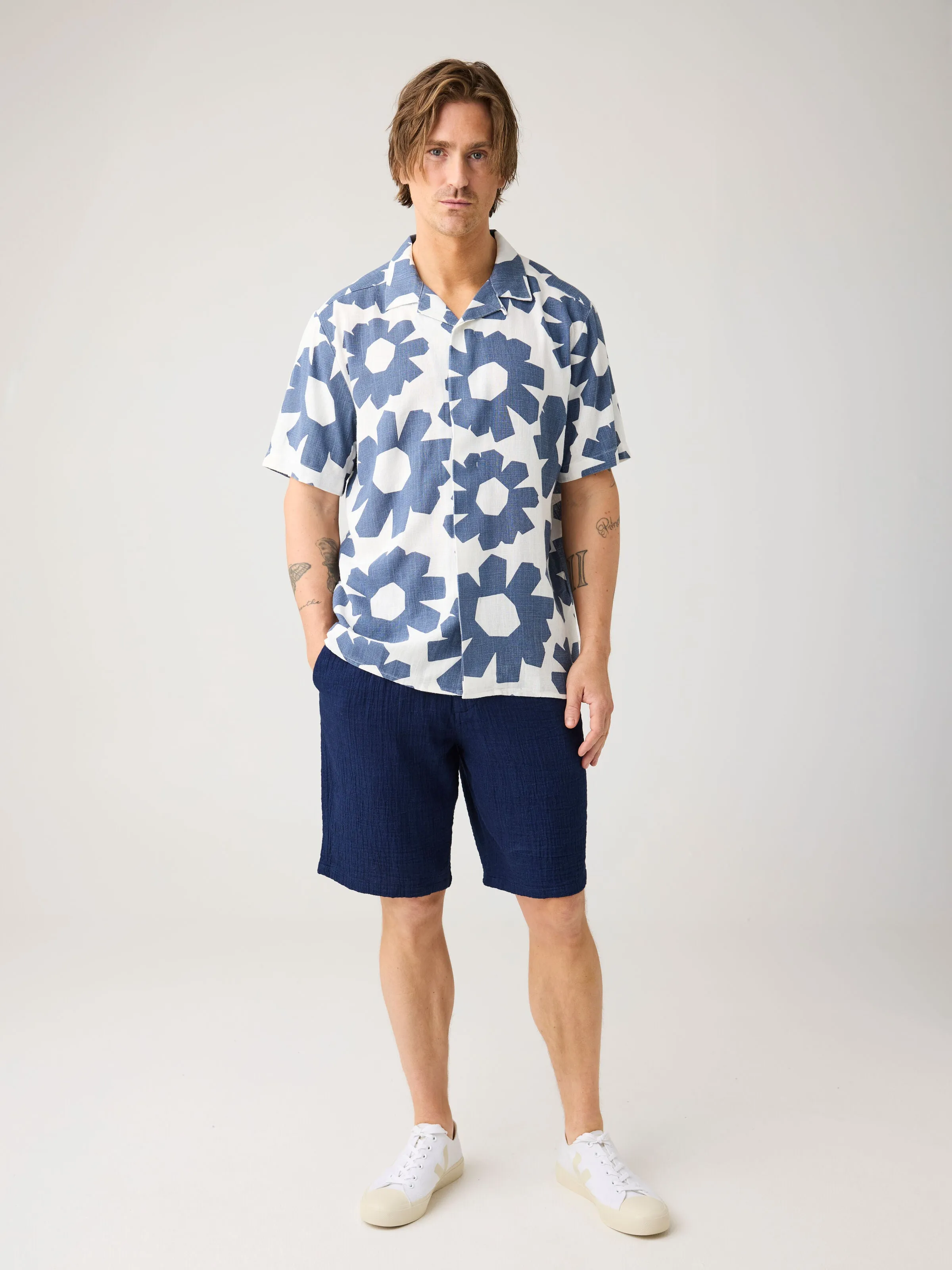 FIG Loose fit dobby shorts - GOTS/Vegan Knowledge Cotton