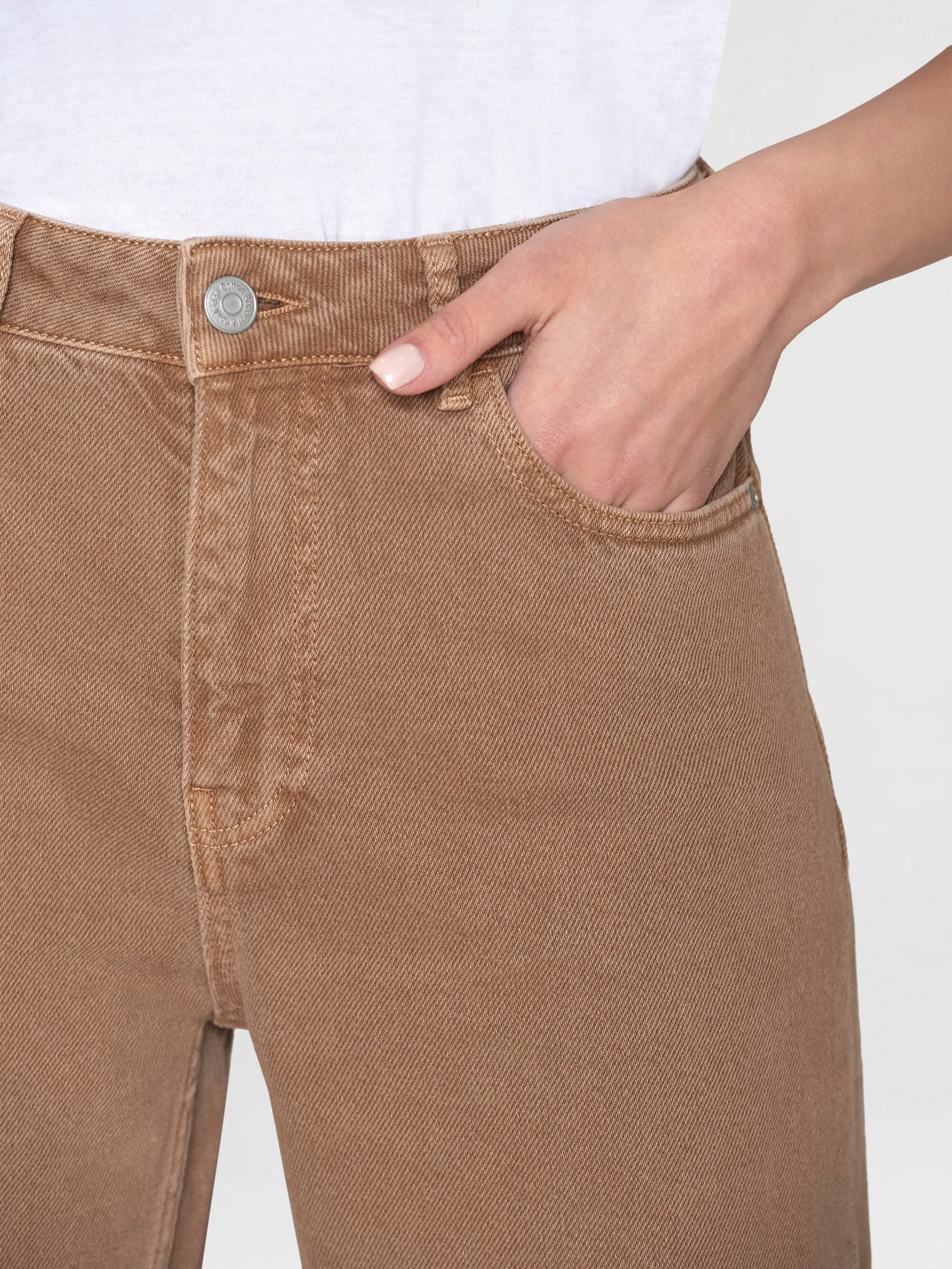 GALE straight mid-rise raw twill 5-pocket pants - GOTS/Vegan - Tiramisu Knowledge Cotton