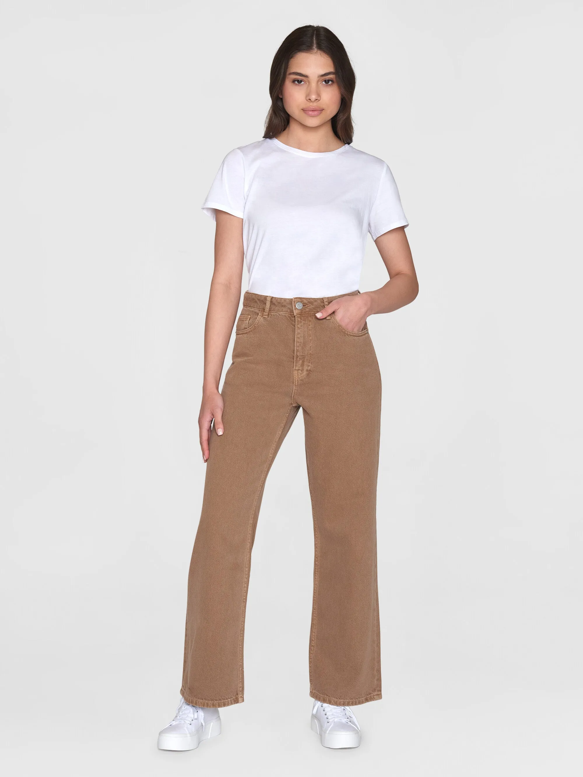 GALE straight mid-rise raw twill 5-pocket pants - GOTS/Vegan - Tiramisu Knowledge Cotton