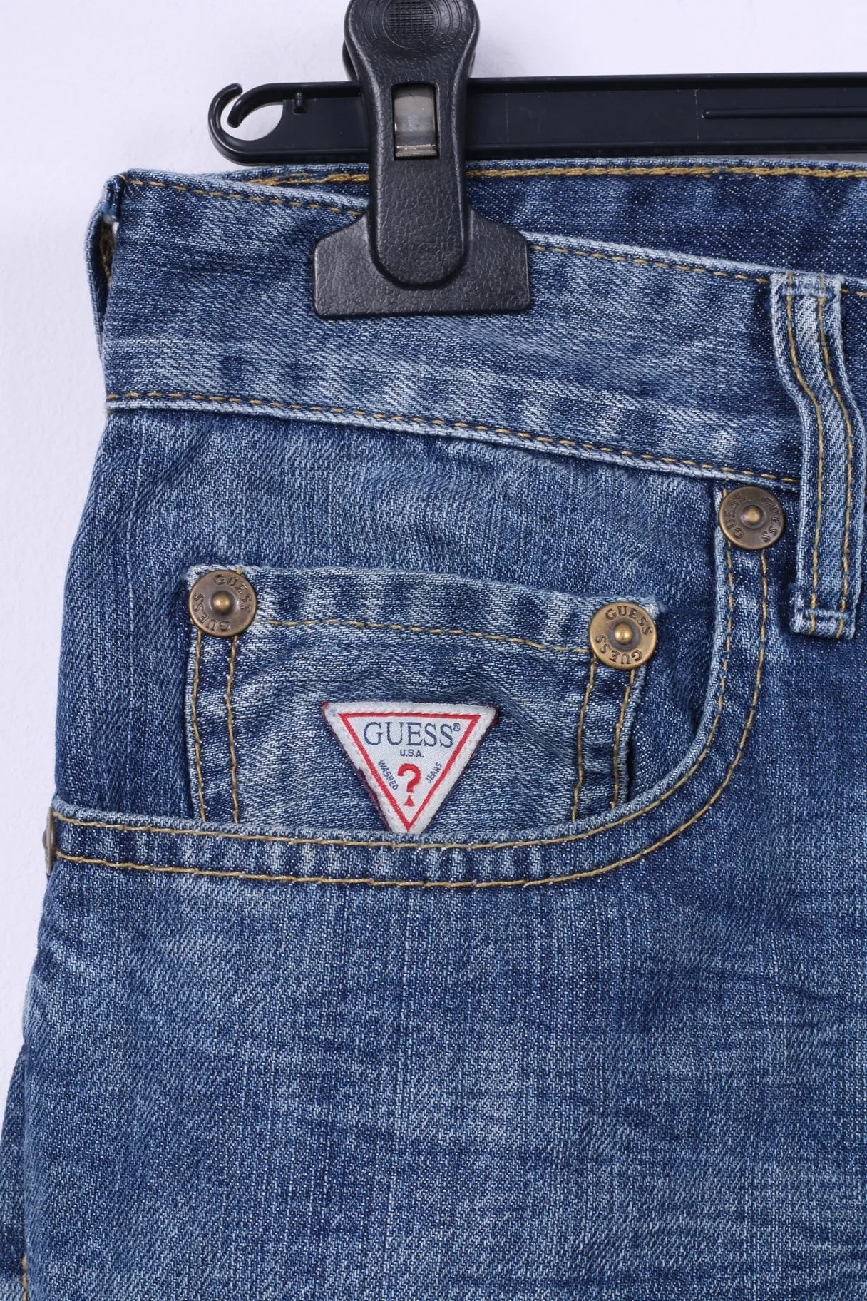 Guess Los Angeles Mens W32 Trousers Denim Cotton Jeans Straight Leg Pants