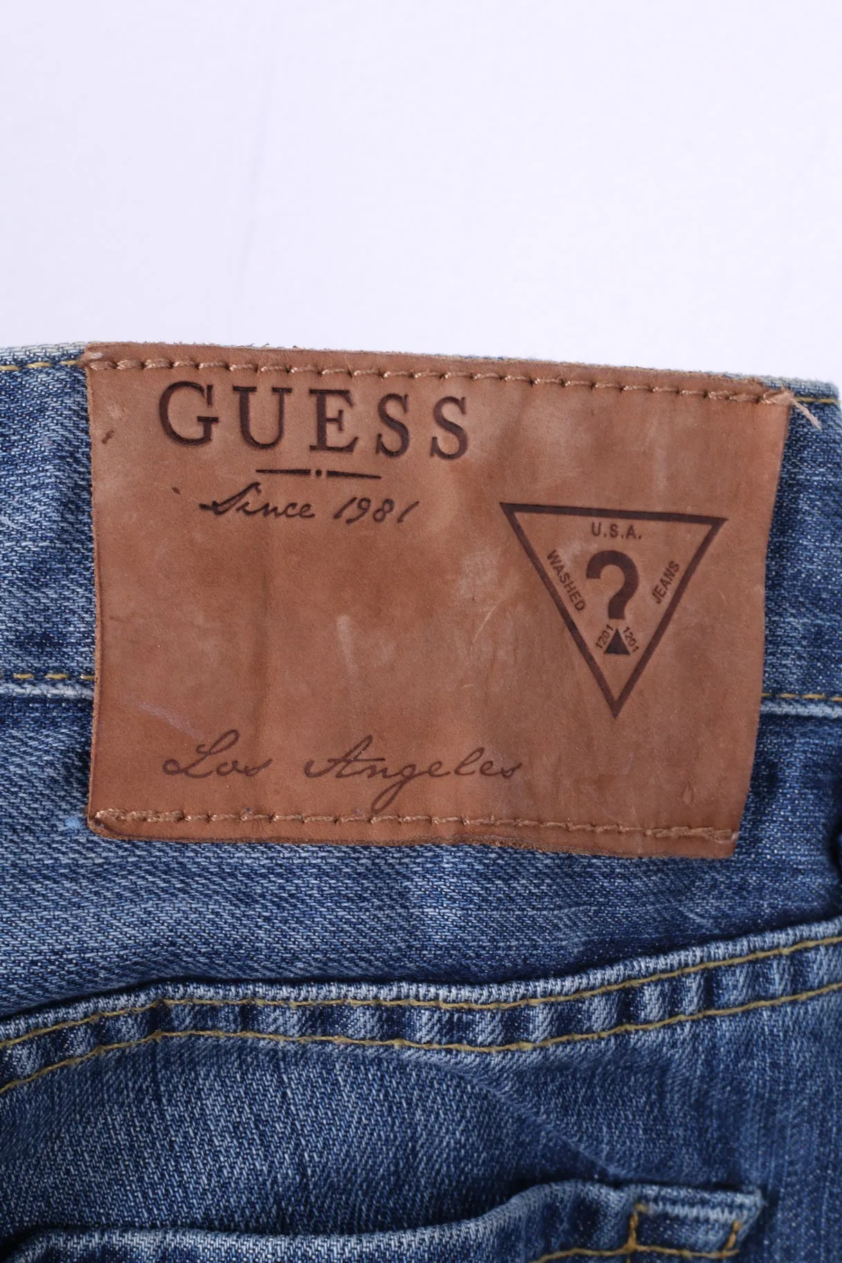 Guess Los Angeles Mens W32 Trousers Denim Cotton Jeans Straight Leg Pants