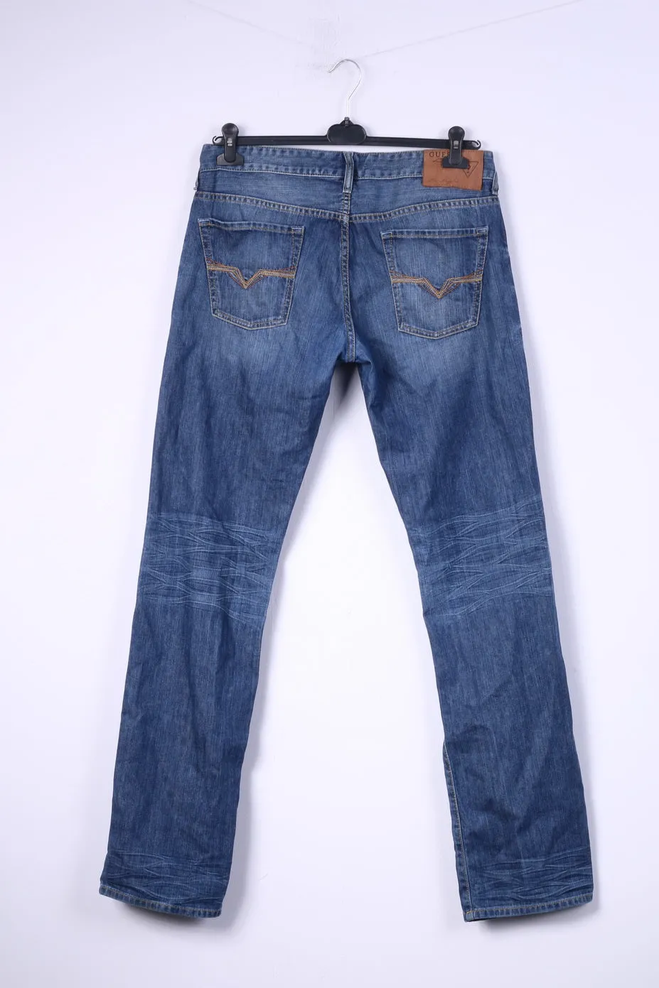 Guess Los Angeles Mens W32 Trousers Denim Cotton Jeans Straight Leg Pants