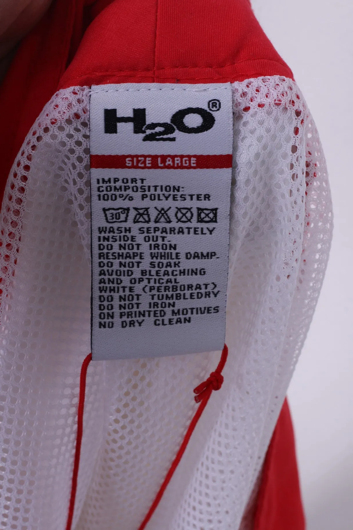 H2O Mens L Shorts Swimpants Red Sportswear Mesh Lined