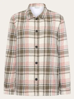 Heavy flannel checked overshirt - GOTS/Vegan - Creme check Knowledge Cotton