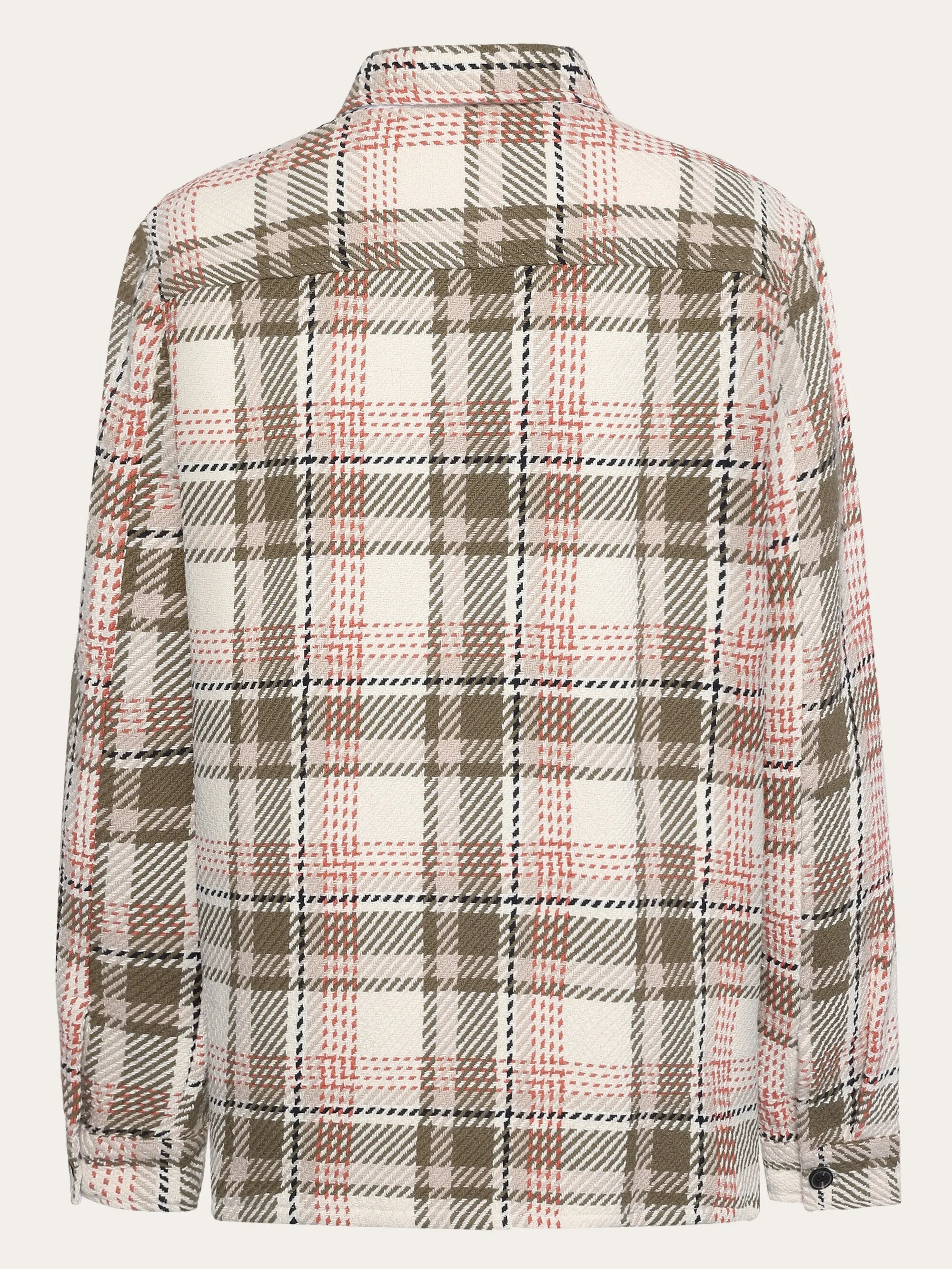 Heavy flannel checked overshirt - GOTS/Vegan - Creme check Knowledge Cotton