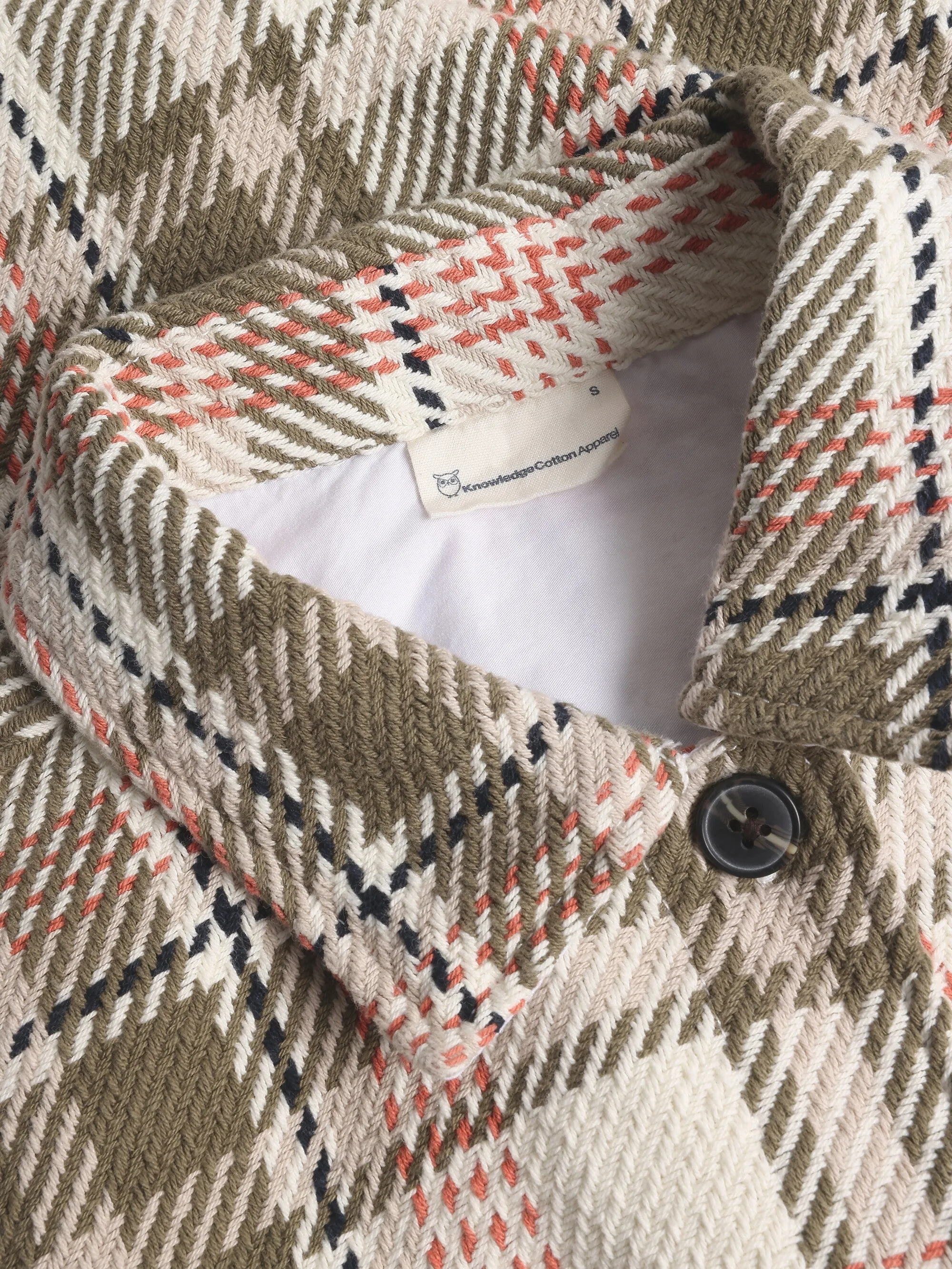 Heavy flannel checked overshirt - GOTS/Vegan - Creme check Knowledge Cotton