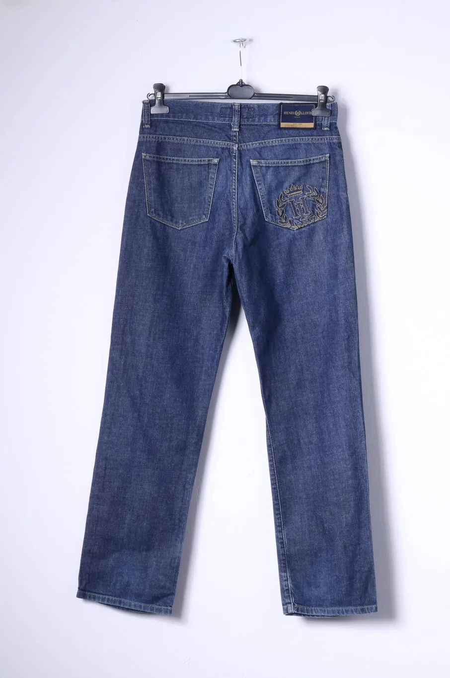Henri Lloyd Mens 32 Jeans Trousers Navy Cotton Classic Straight Leg Denim Pants
