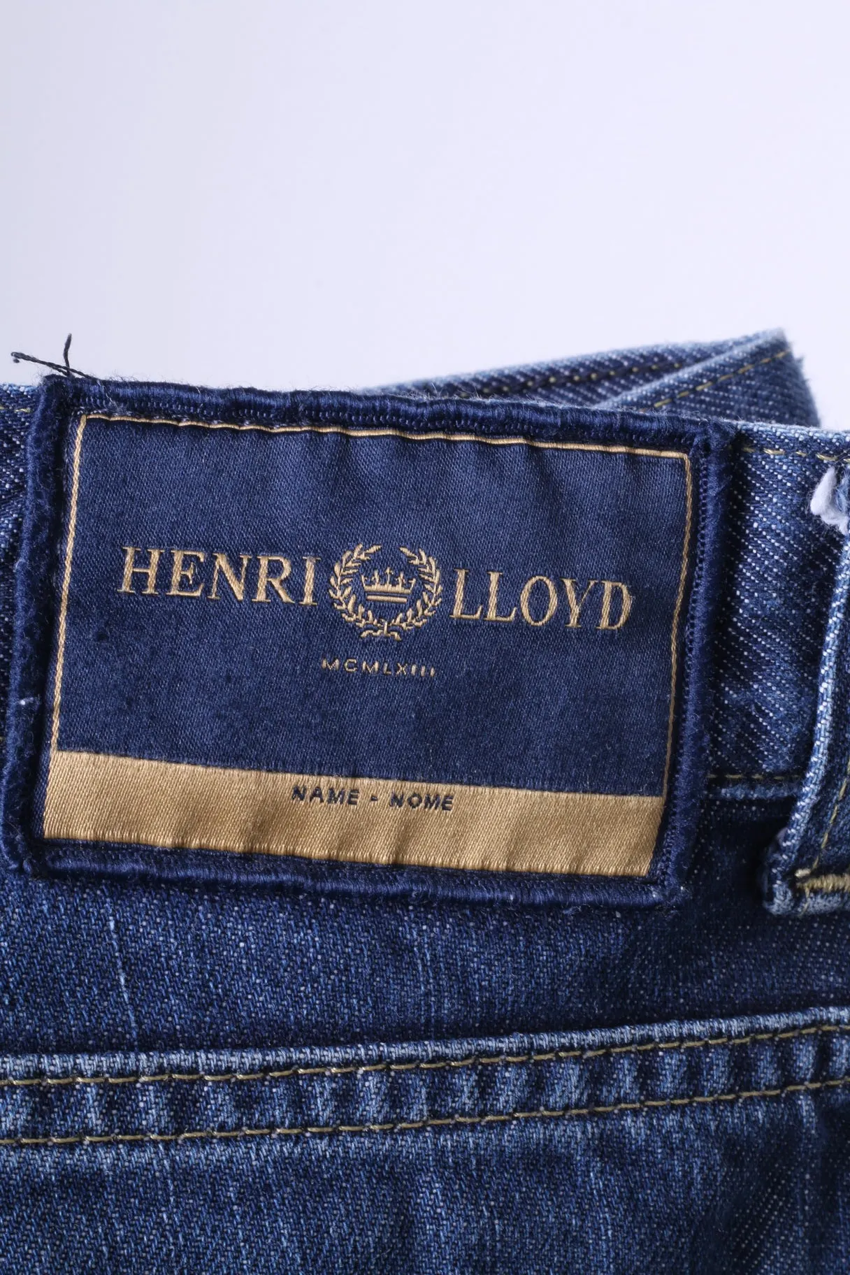 Henri Lloyd Mens 32 Jeans Trousers Navy Cotton Classic Straight Leg Denim Pants
