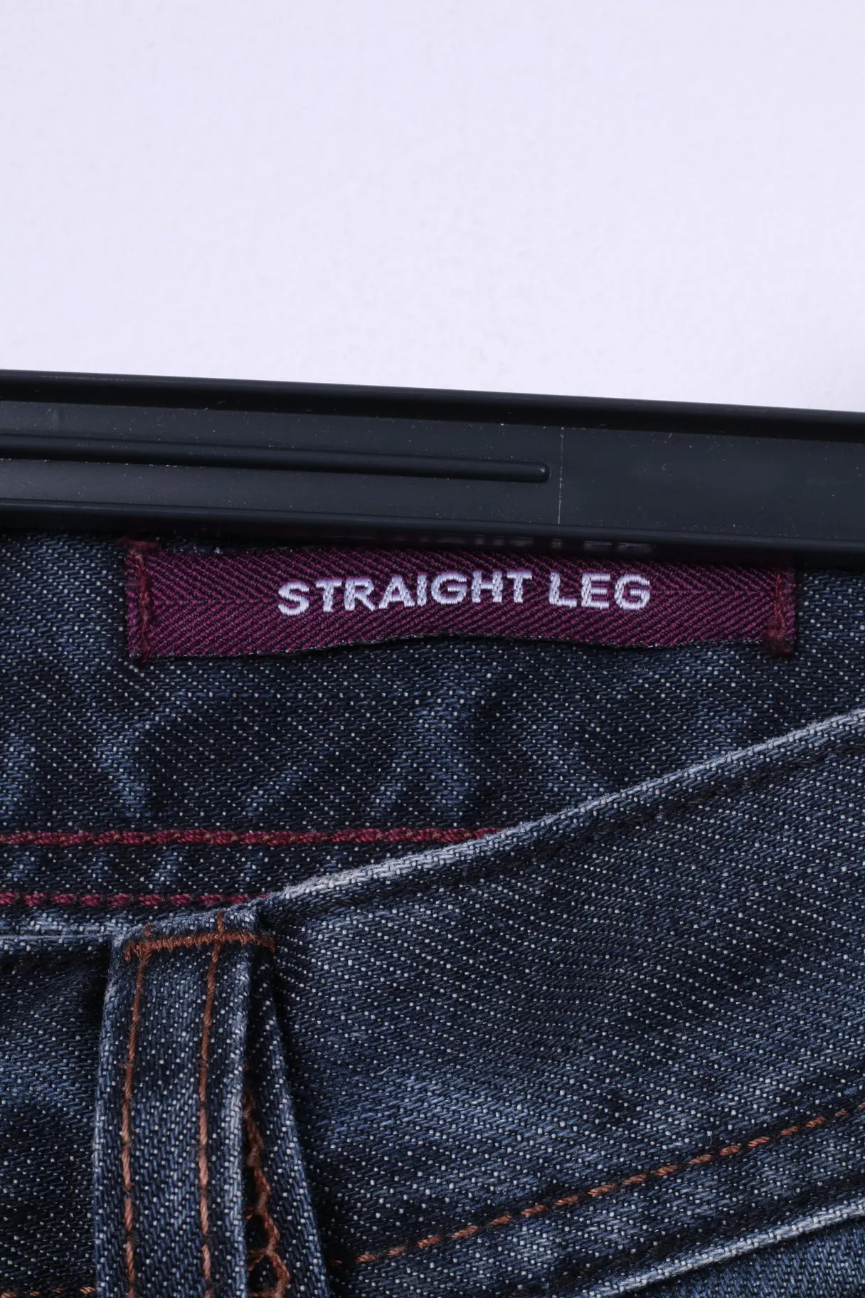 Jeff Banks London Mens W34 L30 Trousers Straight Leg Navy To Fit Waist Cotton