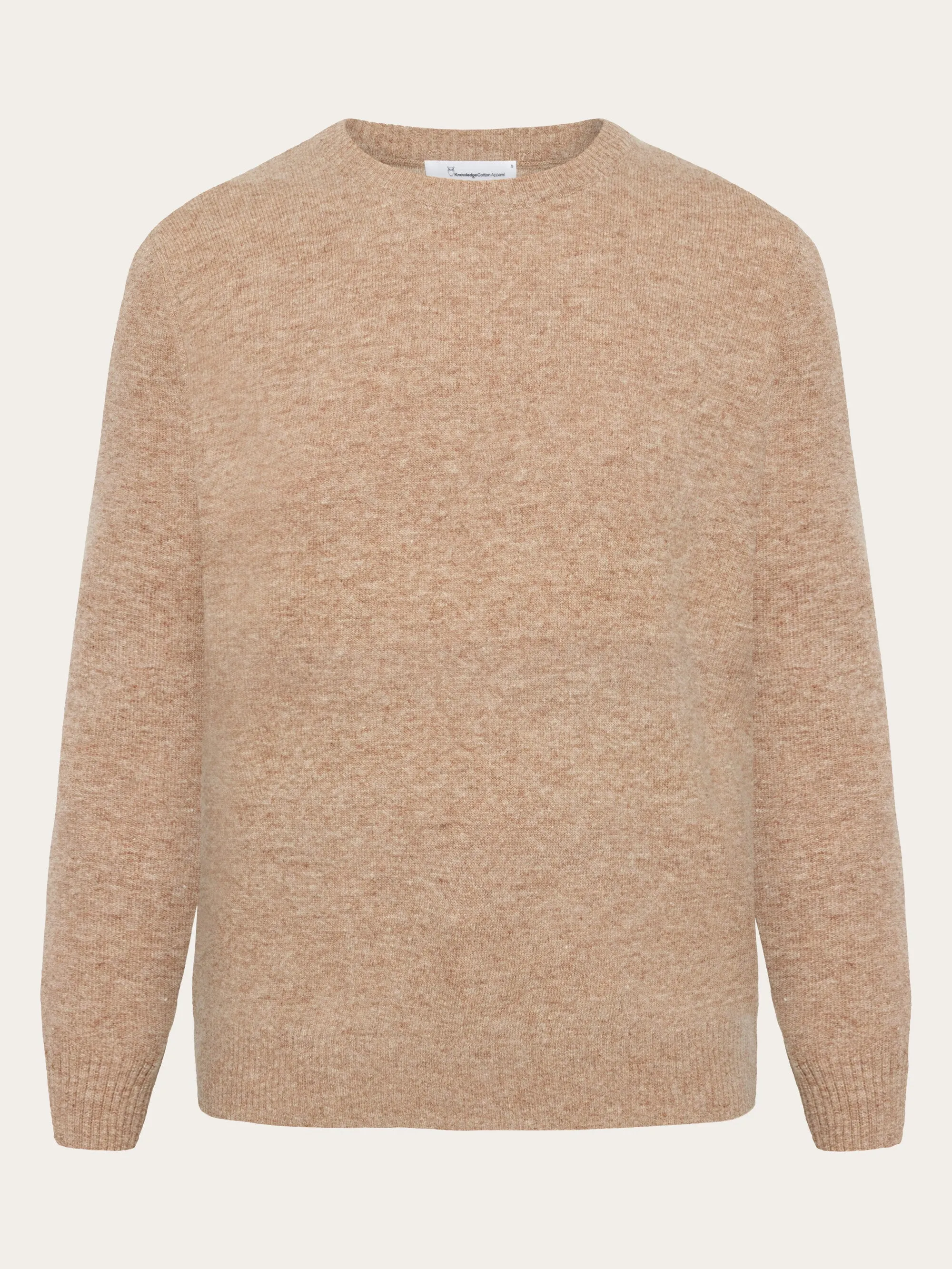 Lambswool crew neck - Kelp melange Knowledge Cotton