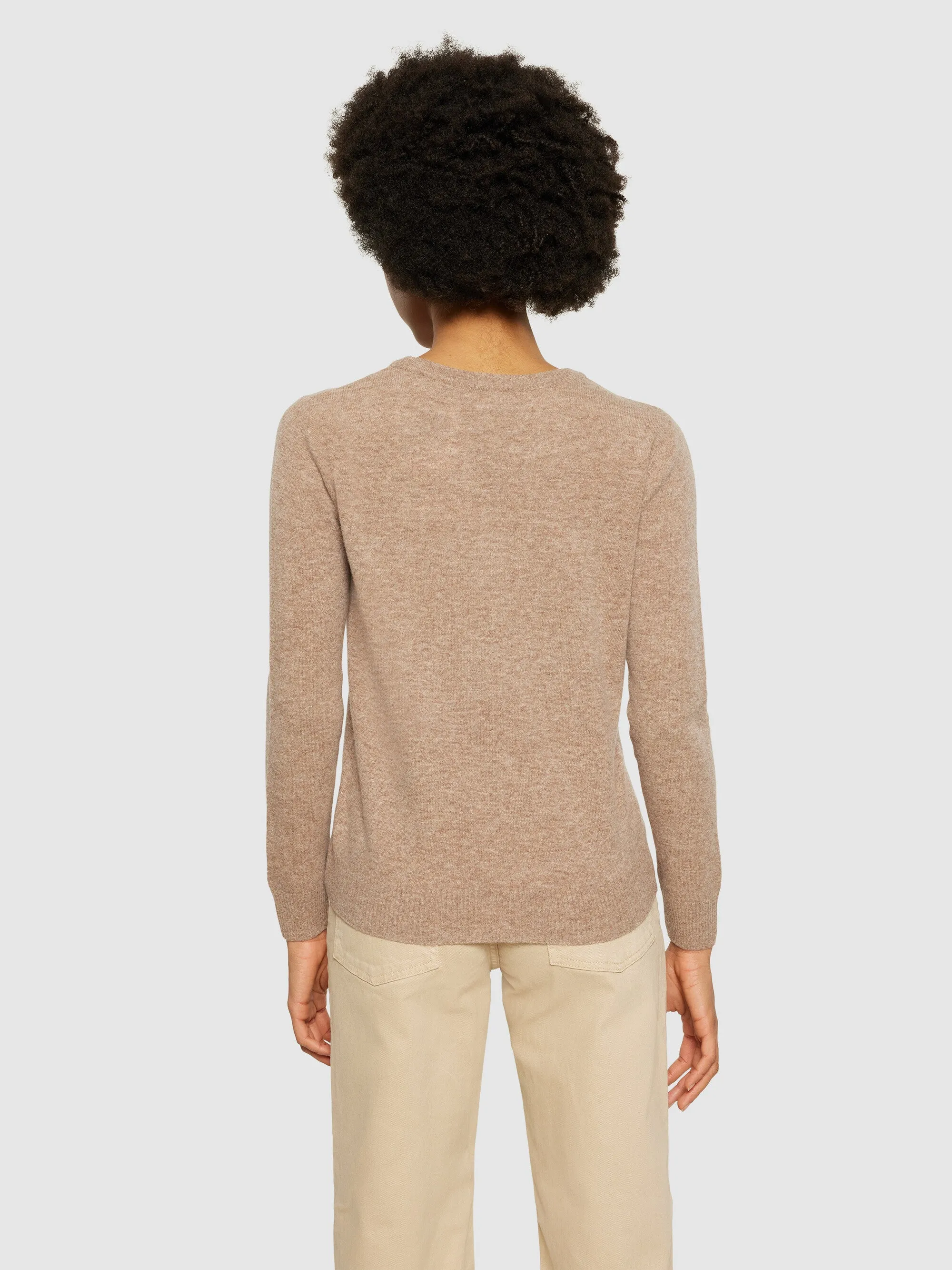 Lambswool crew neck - Kelp melange Knowledge Cotton