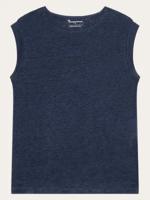 Loose fold up linen t-shirt - Total Eclipse Knowledge Cotton