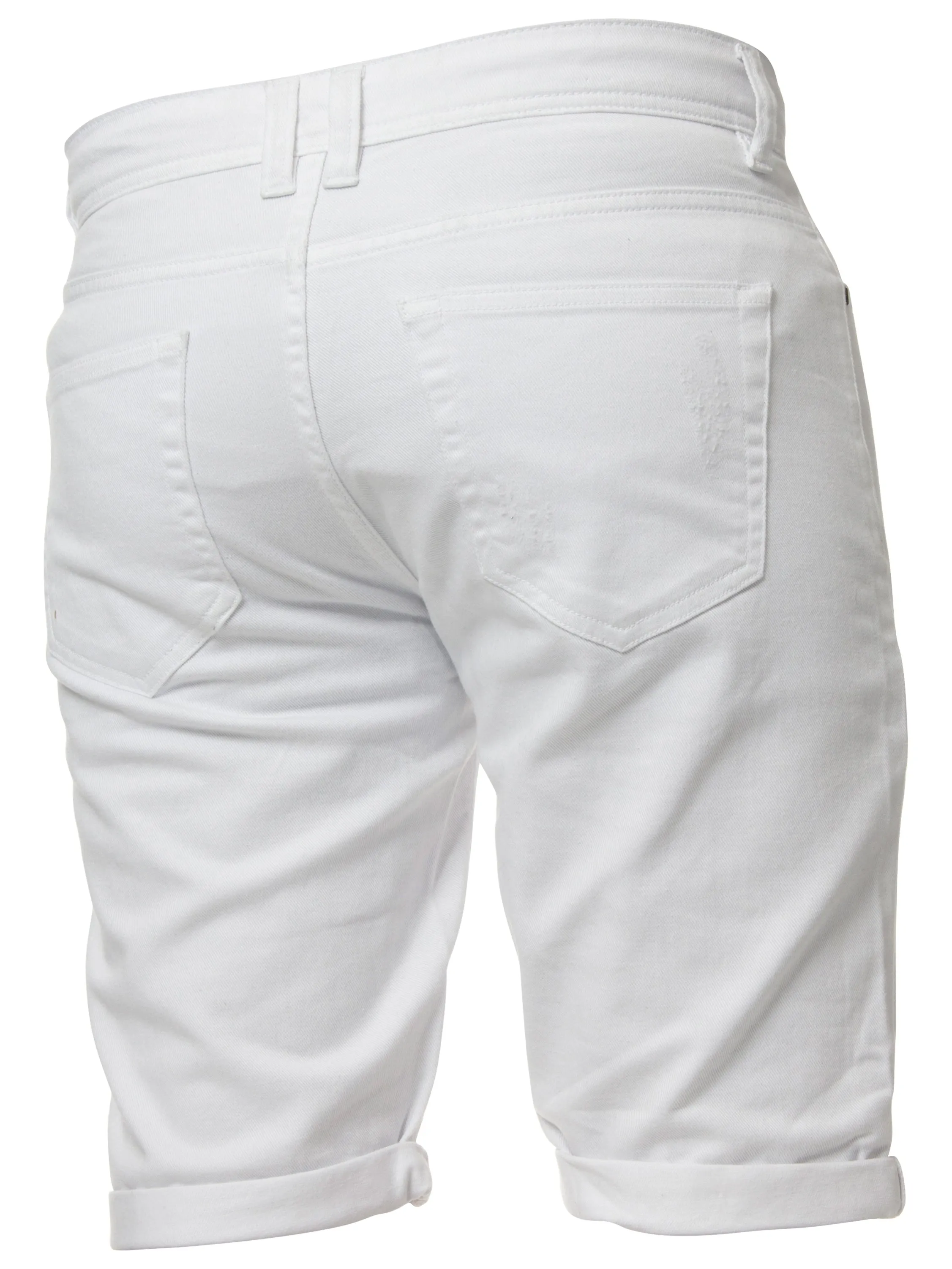 Mens Denim Skinny Fit Distressed Shorts | Enzo Designer Menswear