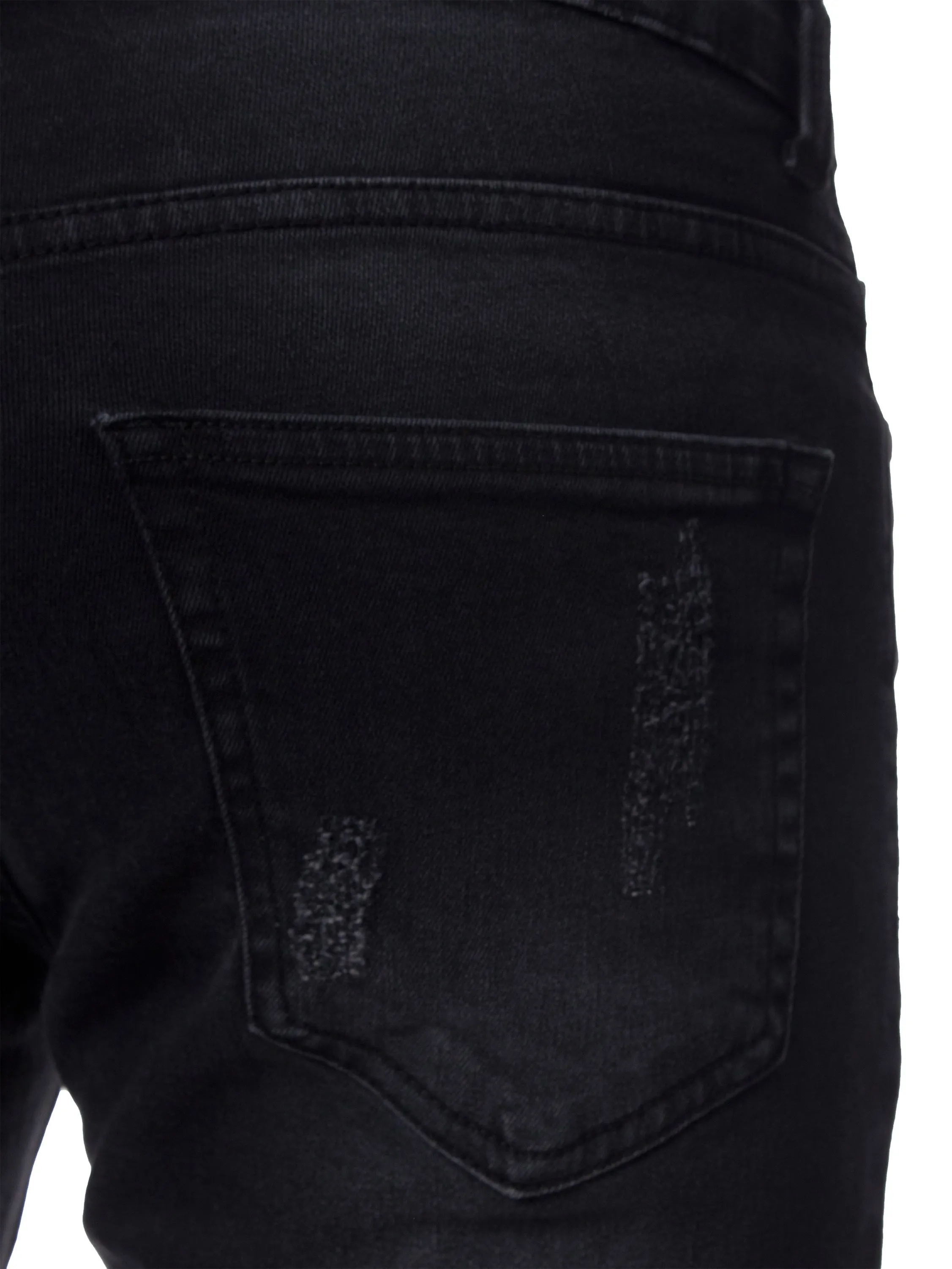 Mens Denim Skinny Fit Distressed Shorts | Enzo Designer Menswear