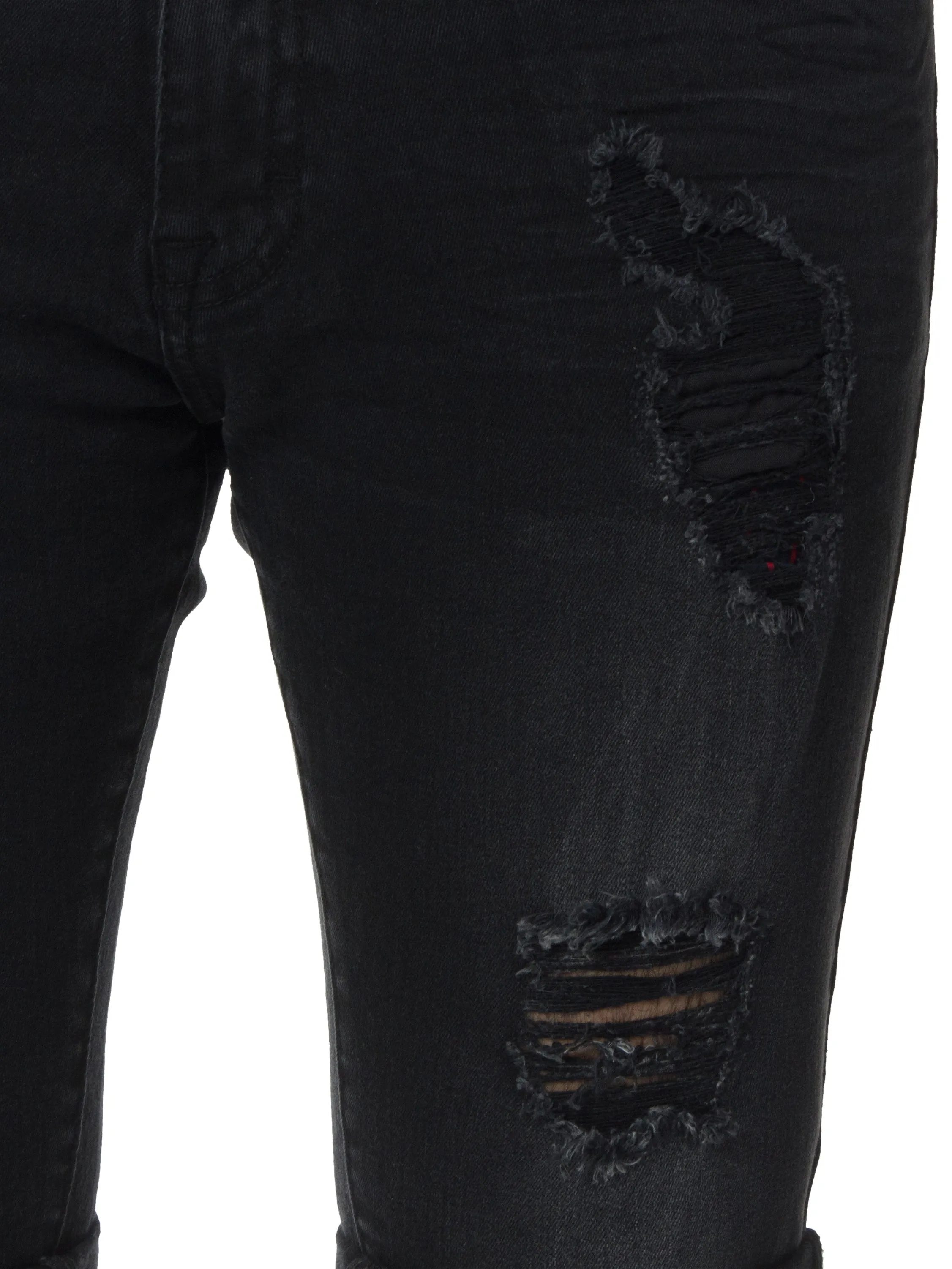 Mens Denim Skinny Fit Distressed Shorts | Enzo Designer Menswear