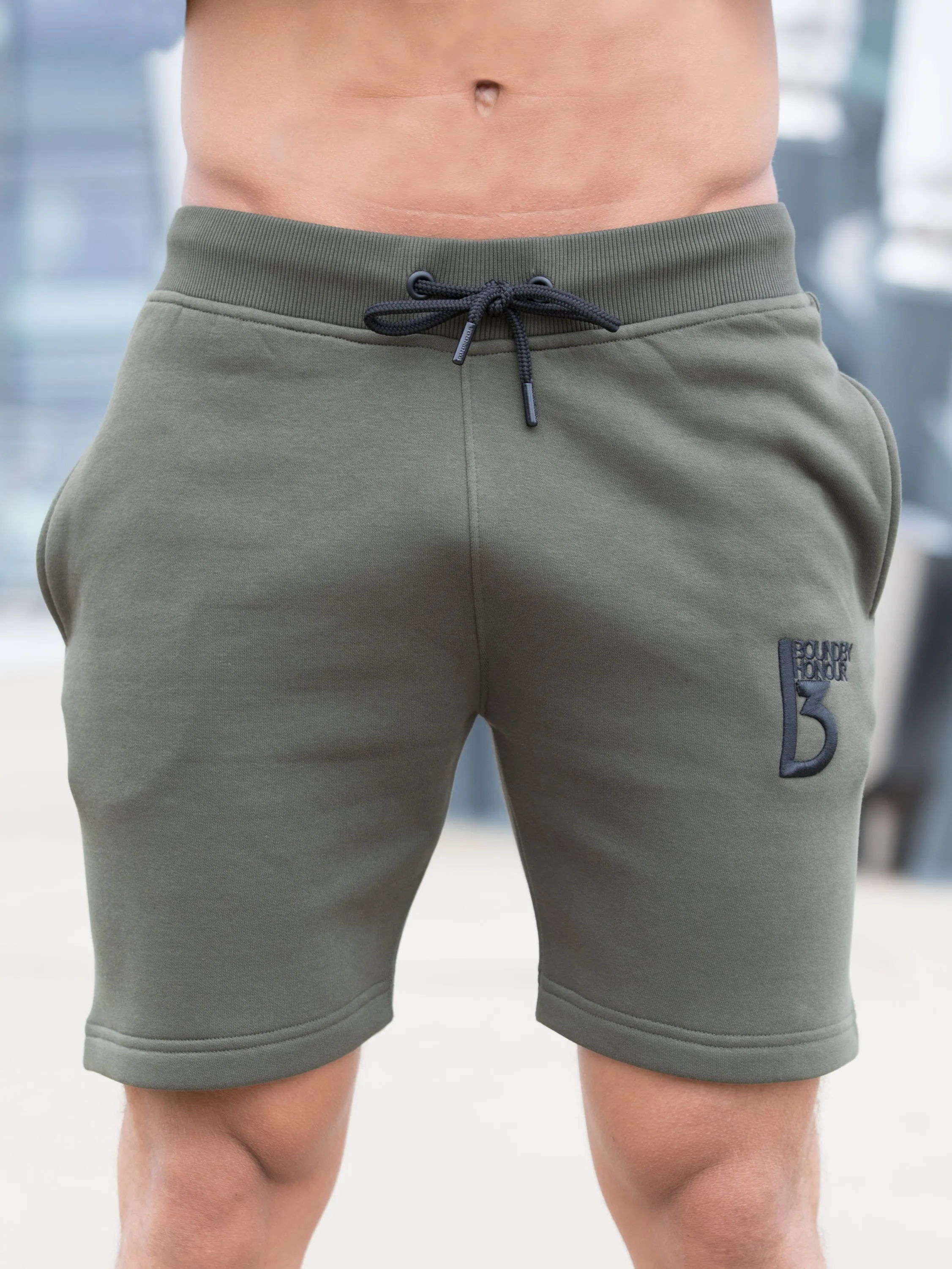 Mens Elasticated Waist Gym Running Fleece Jogging Shorts