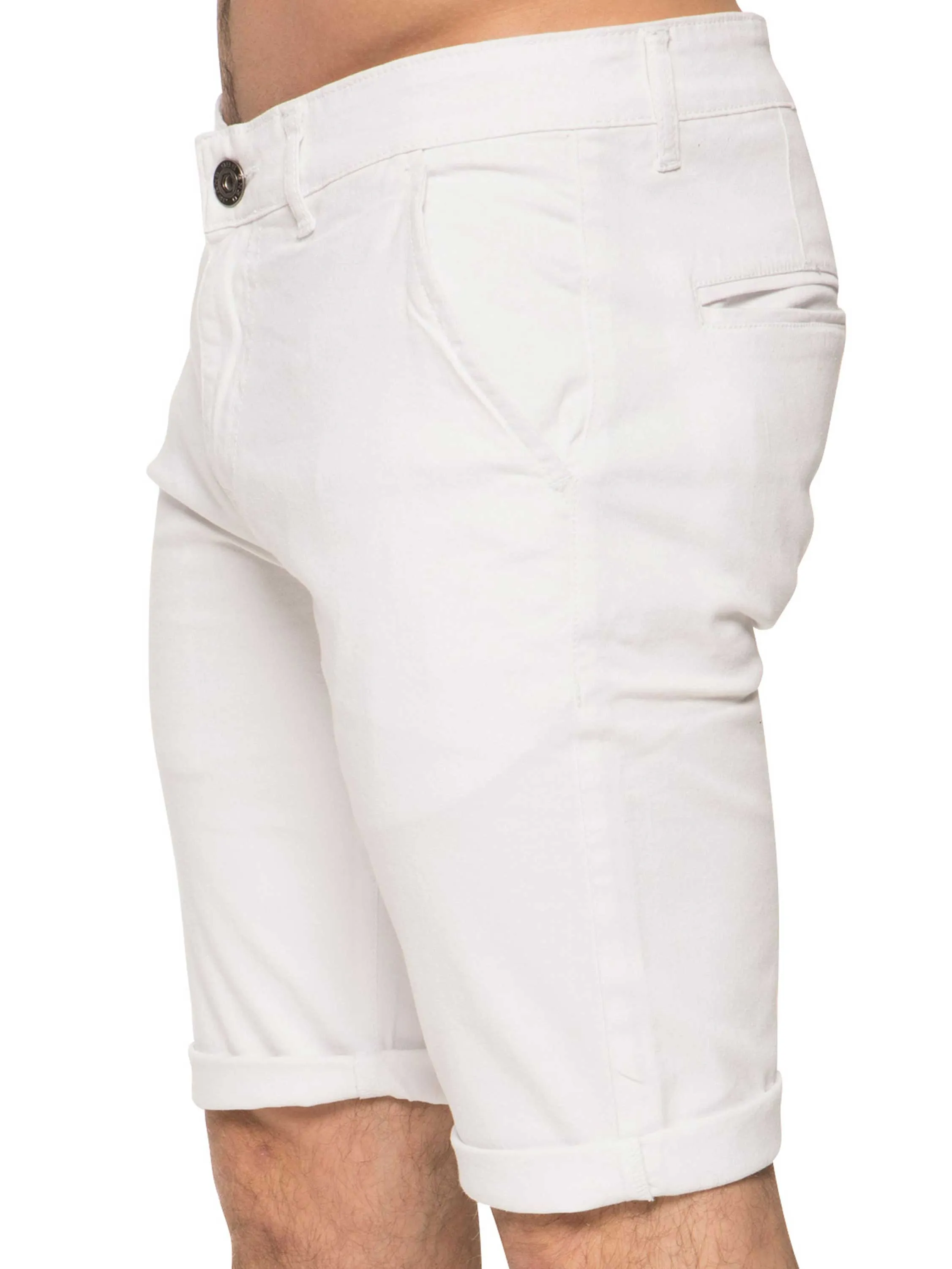 Mens Slim Fit Stretch Chino Shorts | Enzo Designer Menswear