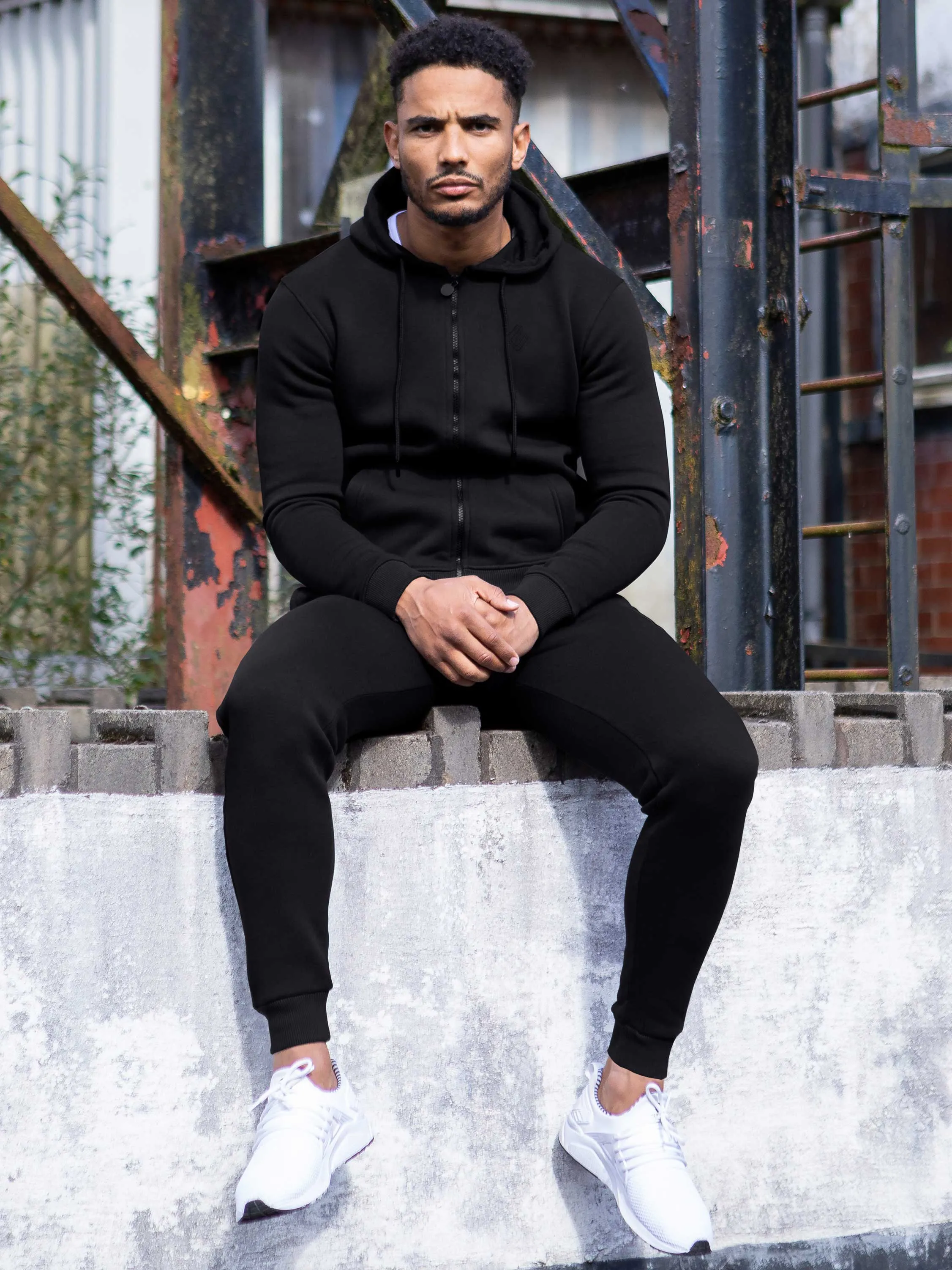Mens Zip Up Hooded Fleece Tracksuit Top  | Enzo Designer Menswear