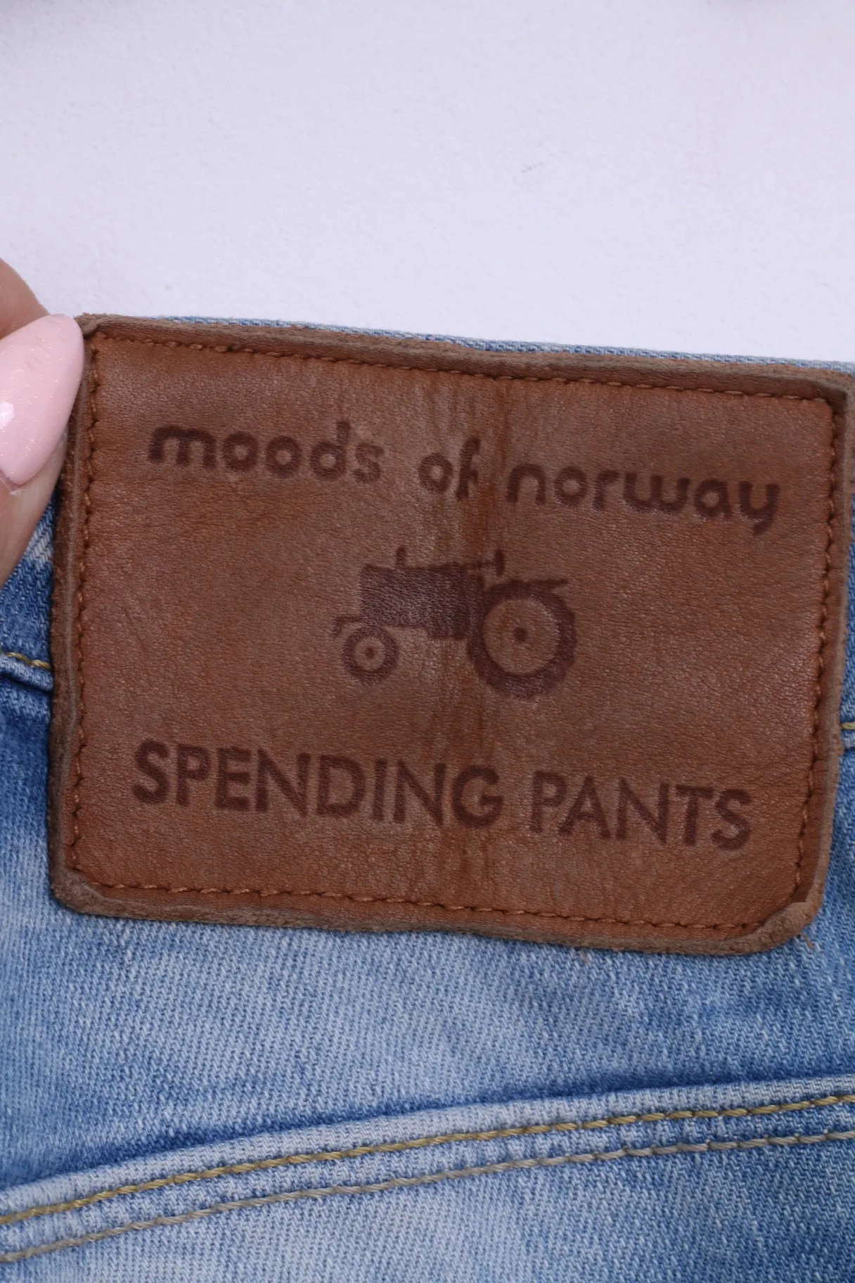 Moods of Norway Mens W36 L32 Trousers Cotton Light Blue