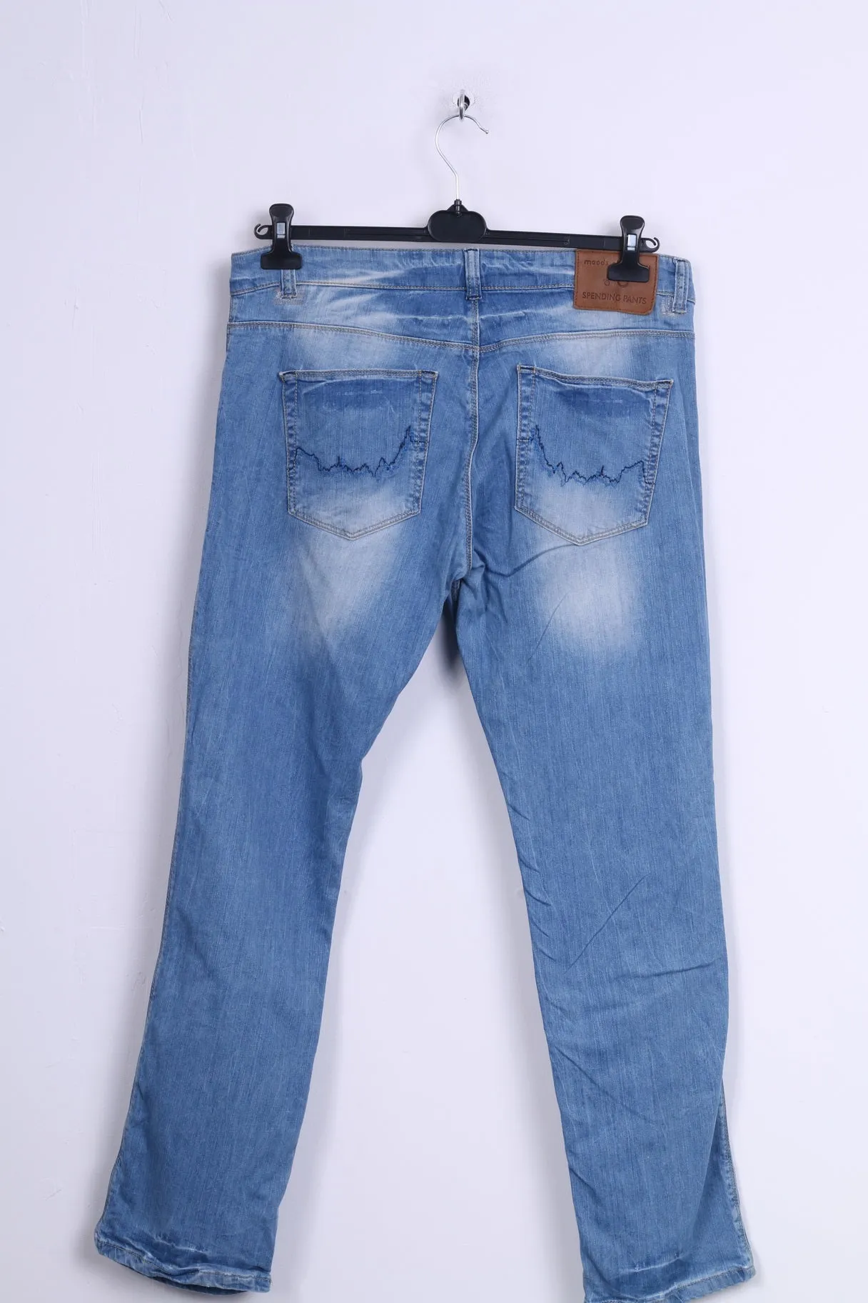 Moods of Norway Mens W36 L32 Trousers Cotton Light Blue