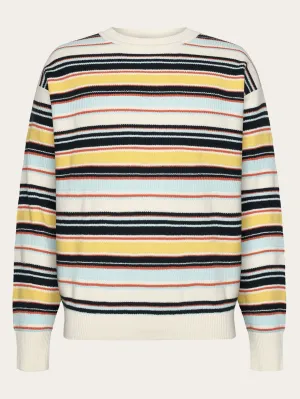 Multi stripe structure knit - Regenerative Organic Certified - GOTS/Vegan - Multi color stripe Knowledge Cotton