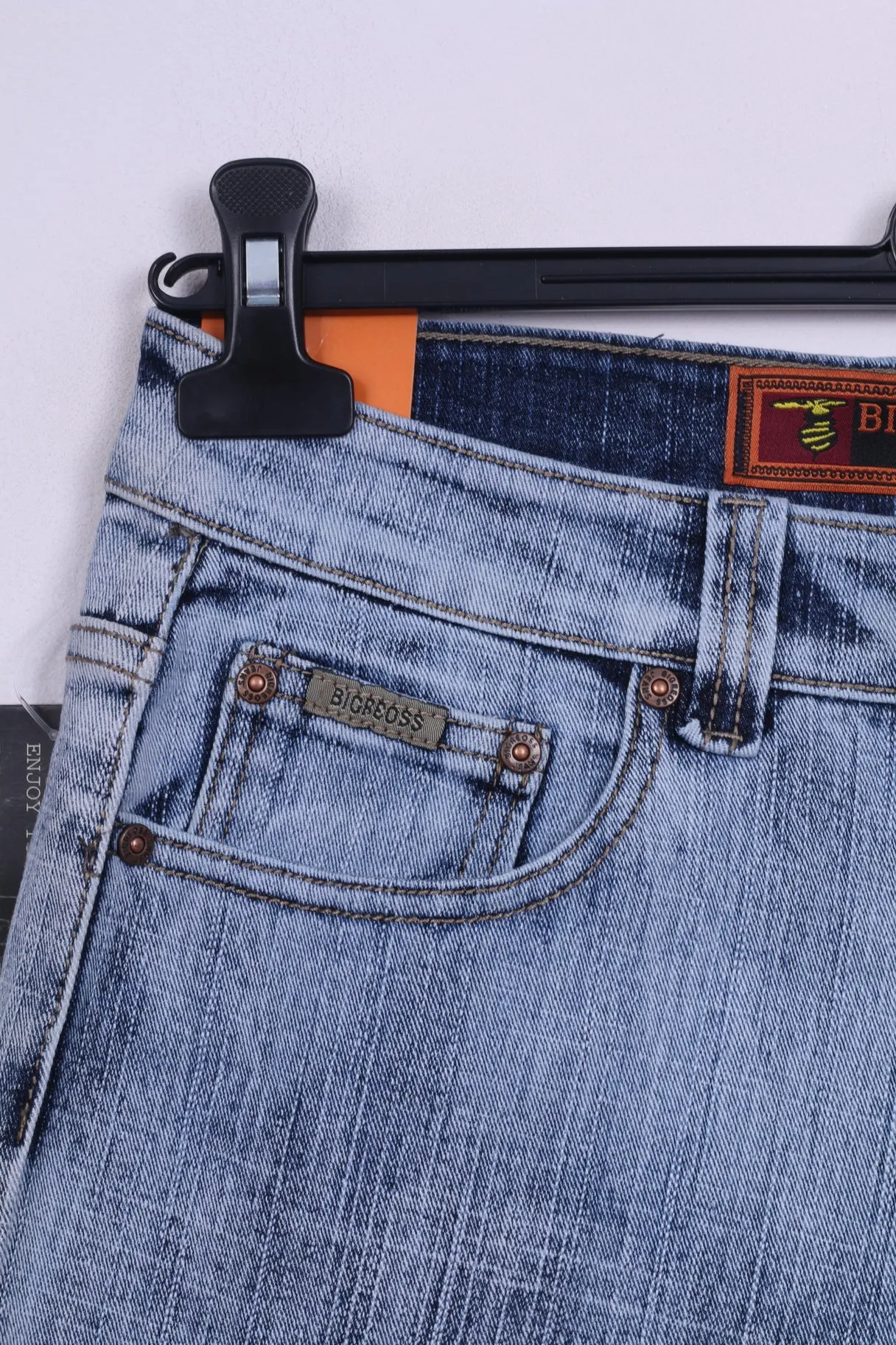 New Big Reoss Mens W31 L33 Trousers Blue Jeans Washed Look Pants