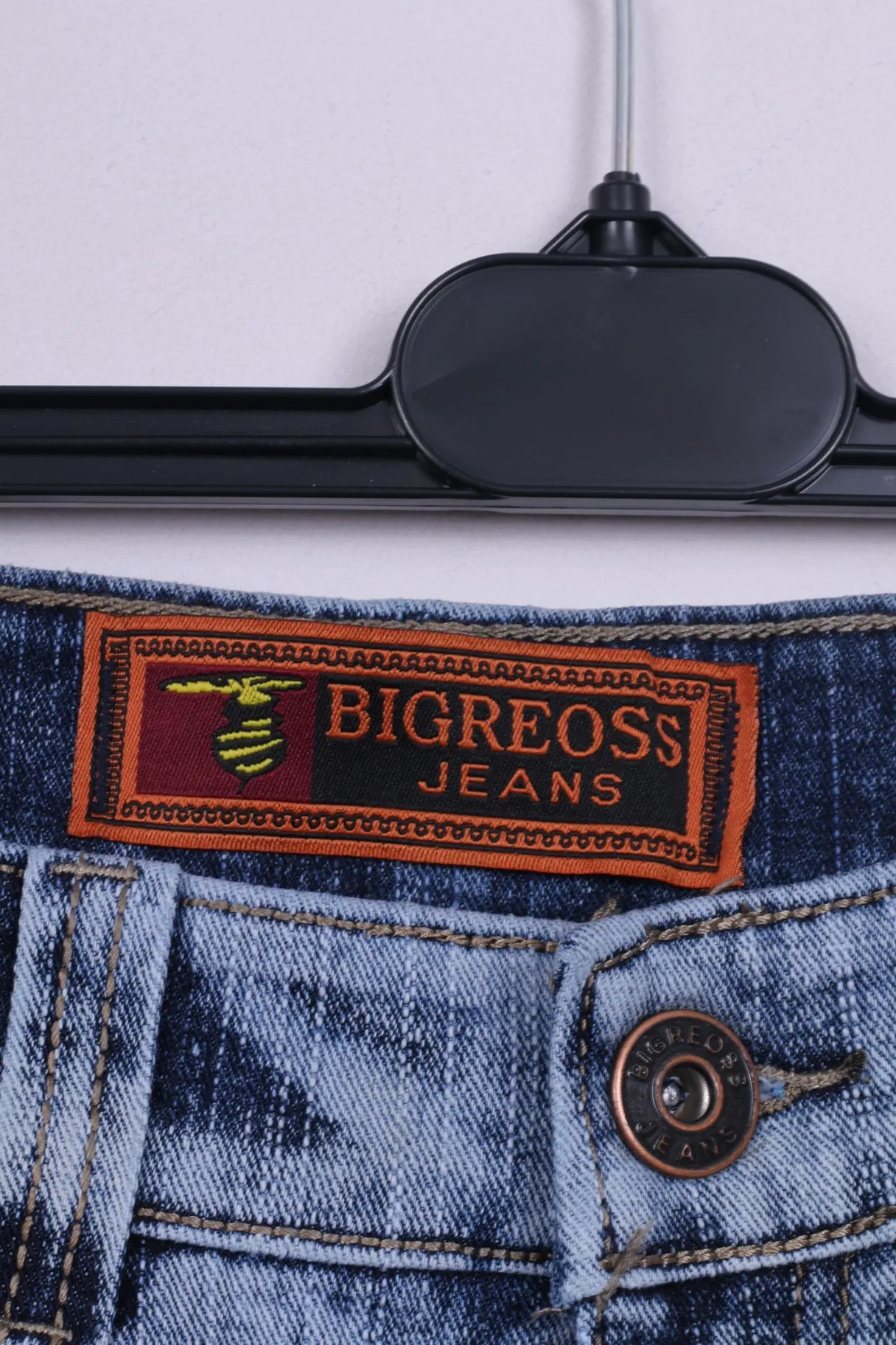 New Big Reoss Mens W31 L33 Trousers Blue Jeans Washed Look Pants