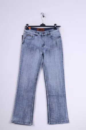 New Big Reoss Mens W31 L33 Trousers Blue Jeans Washed Look Pants