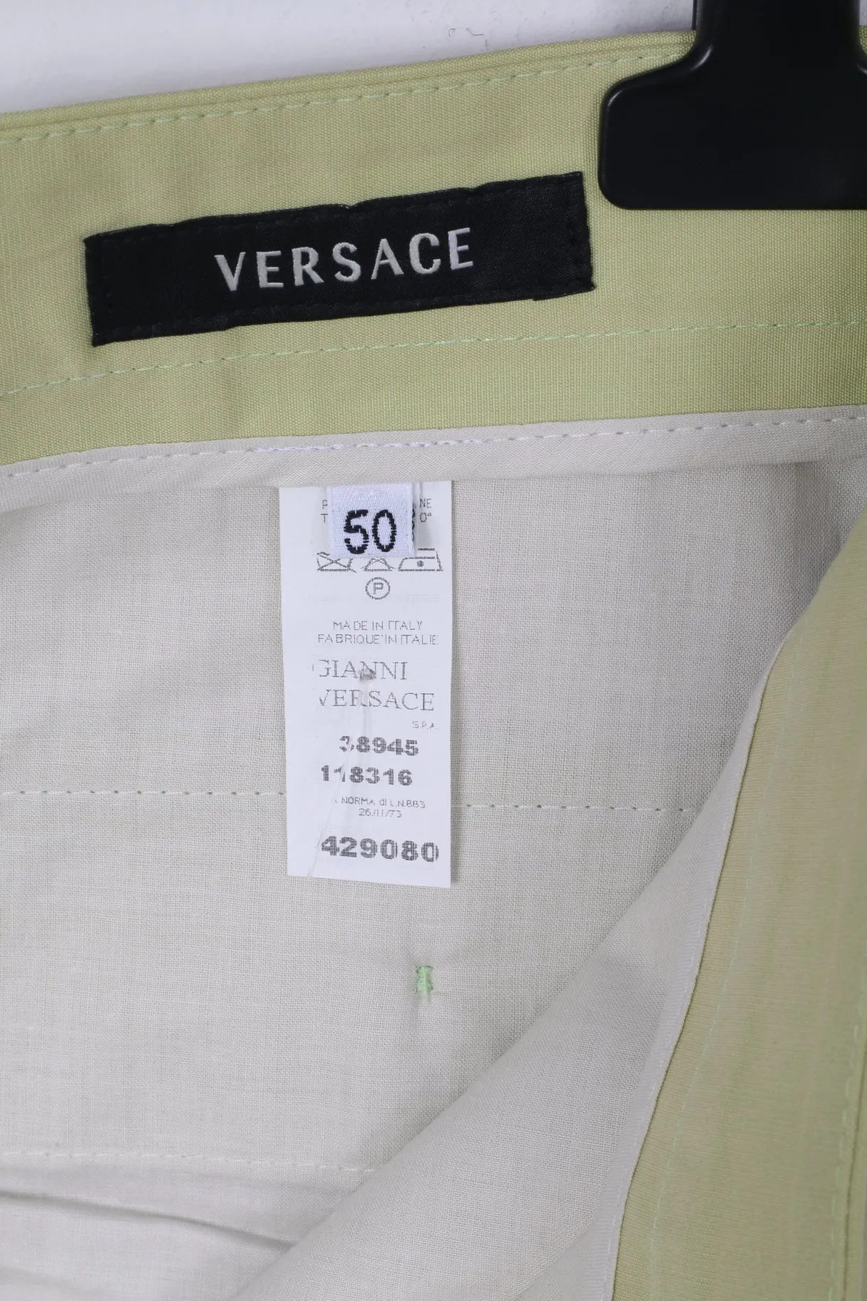 New Versace Mens 50 Trousers Olive Cotton Elegant Italy Gianni Pants