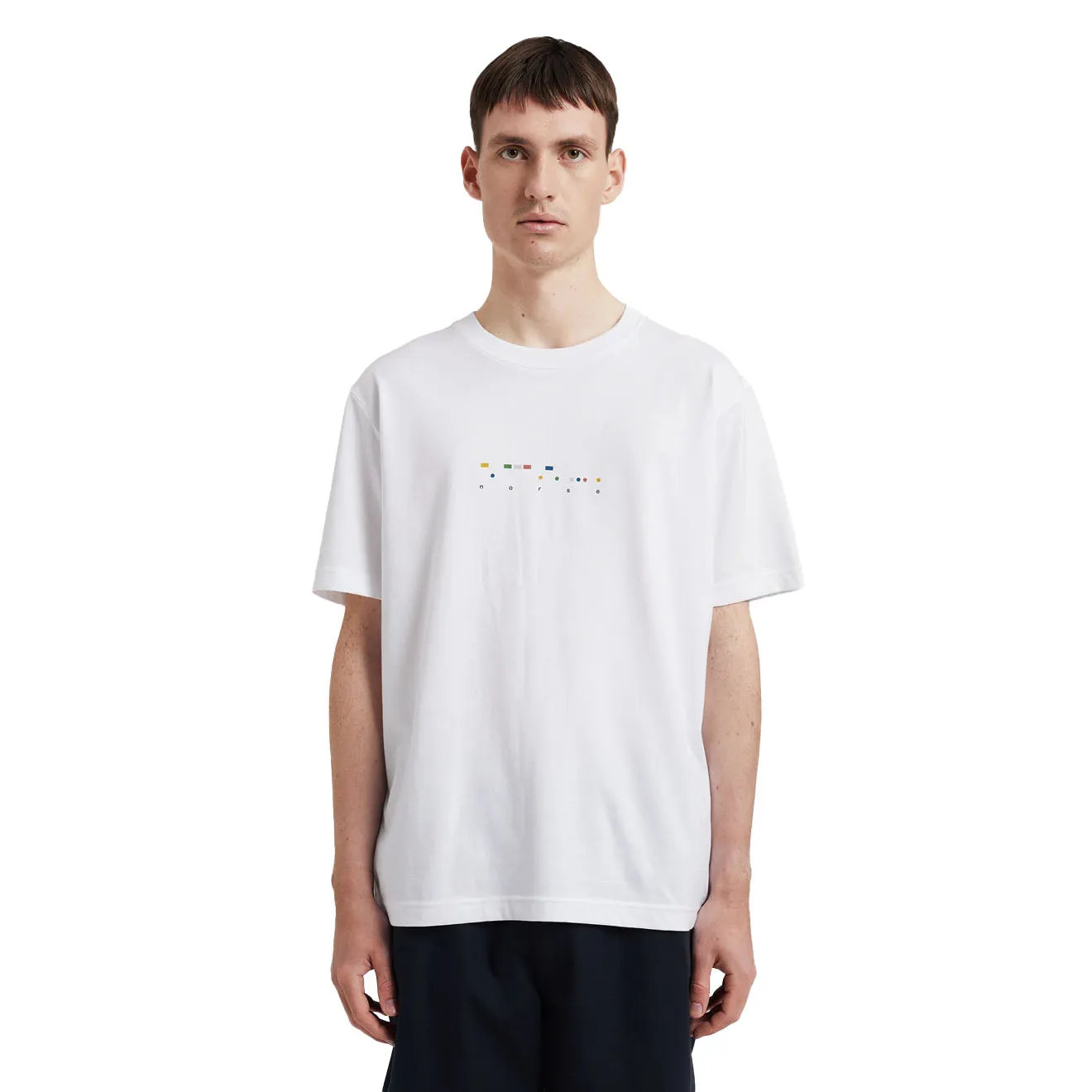 Norse Projects Johannes Organic Code Print T-shirt White