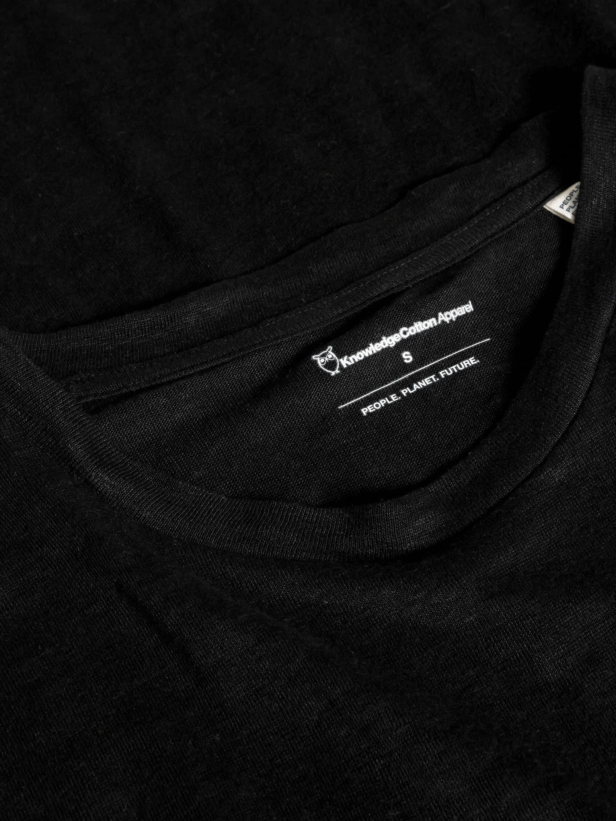 Organic Linen T-Shirt Dress GOTS/Vegan - Black Jet Knowledge Cotton