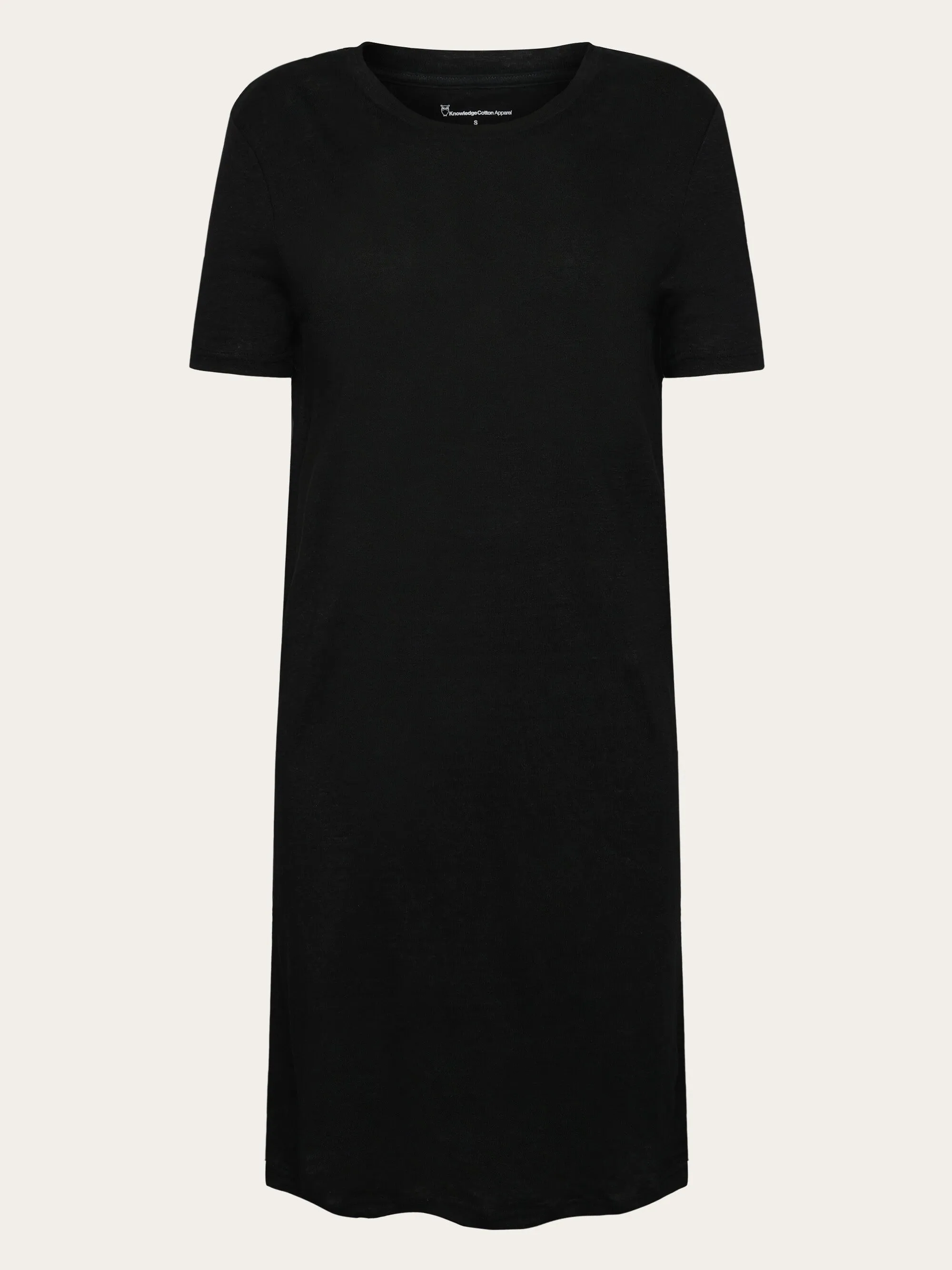 Organic Linen T-Shirt Dress GOTS/Vegan - Black Jet Knowledge Cotton