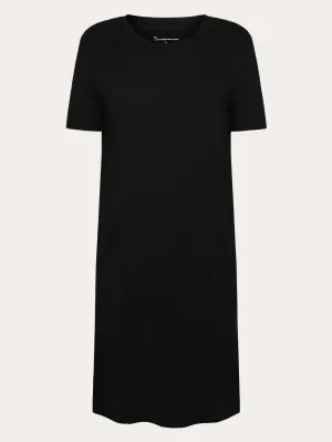 Organic Linen T-Shirt Dress GOTS/Vegan - Black Jet Knowledge Cotton