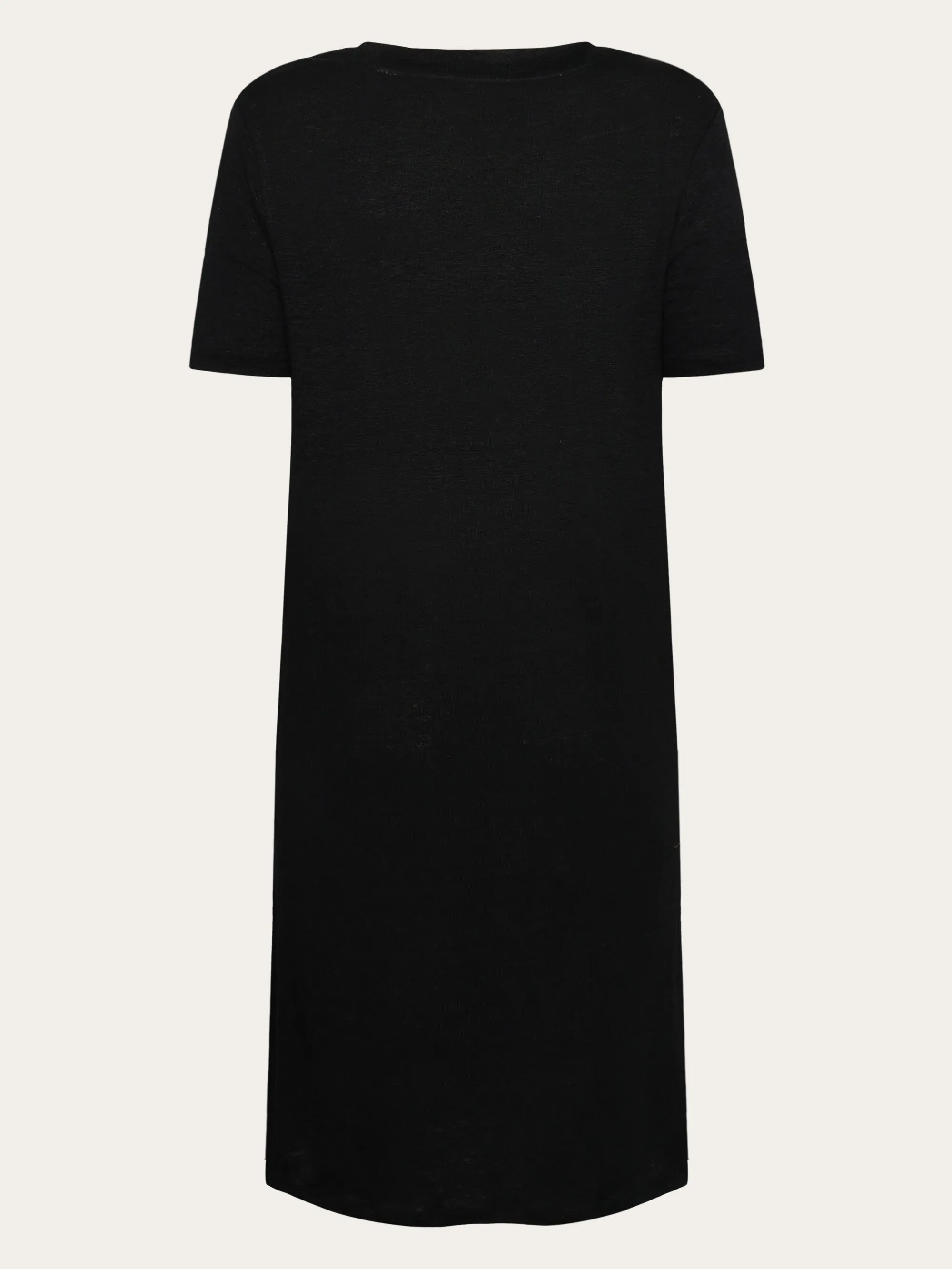 Organic Linen T-Shirt Dress GOTS/Vegan - Black Jet Knowledge Cotton