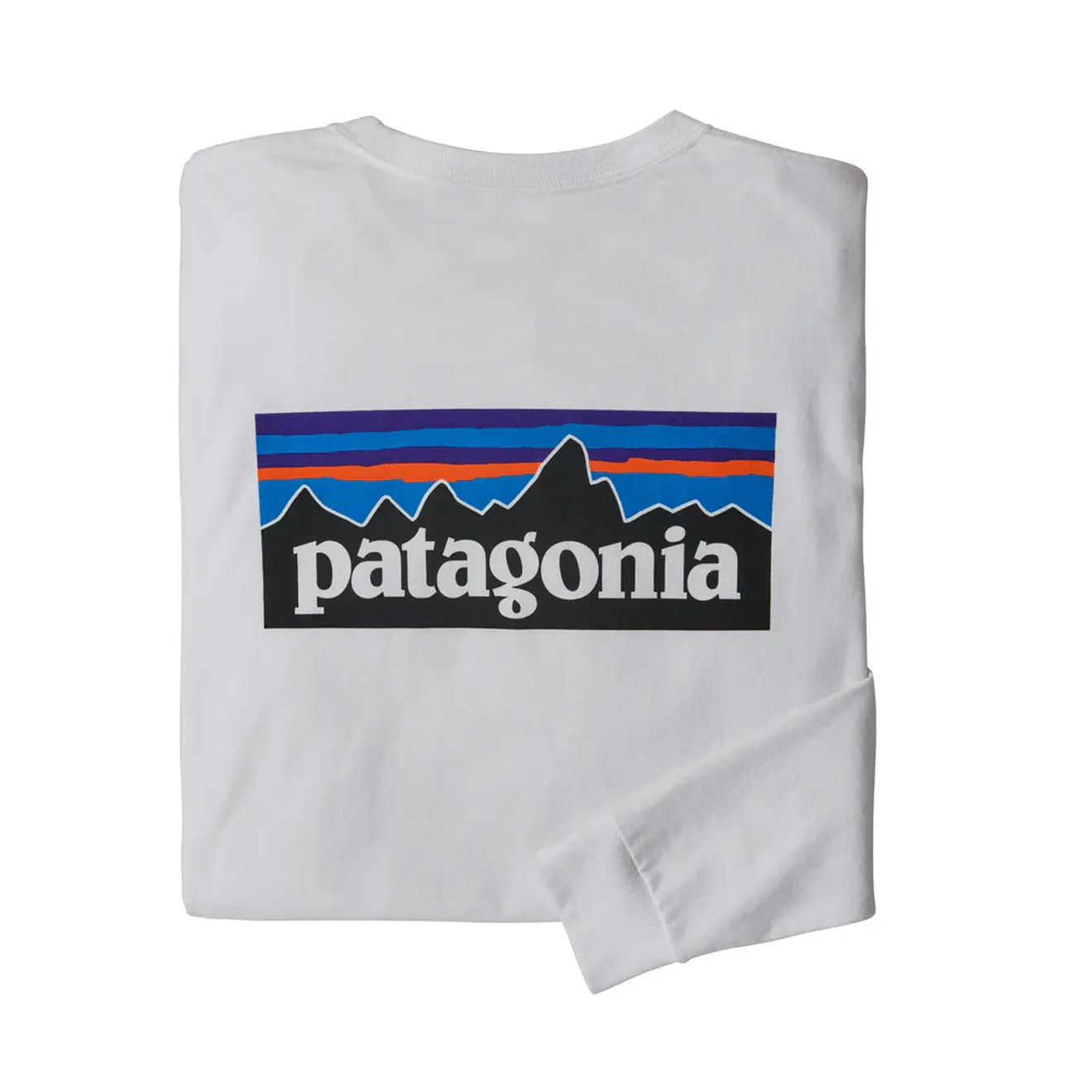 Patagonia L/S P-6 Logo Responsibili-Tee White