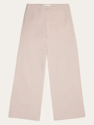 POSEY mid-rise wide slub yarn cropped pants GOTS/Vegan - Light feather gray Knowledge Cotton