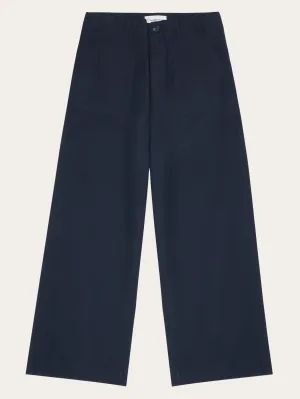 POSEY mid-rise wide slub yarn cropped pants GOTS/Vegan - Total Eclipse Knowledge Cotton