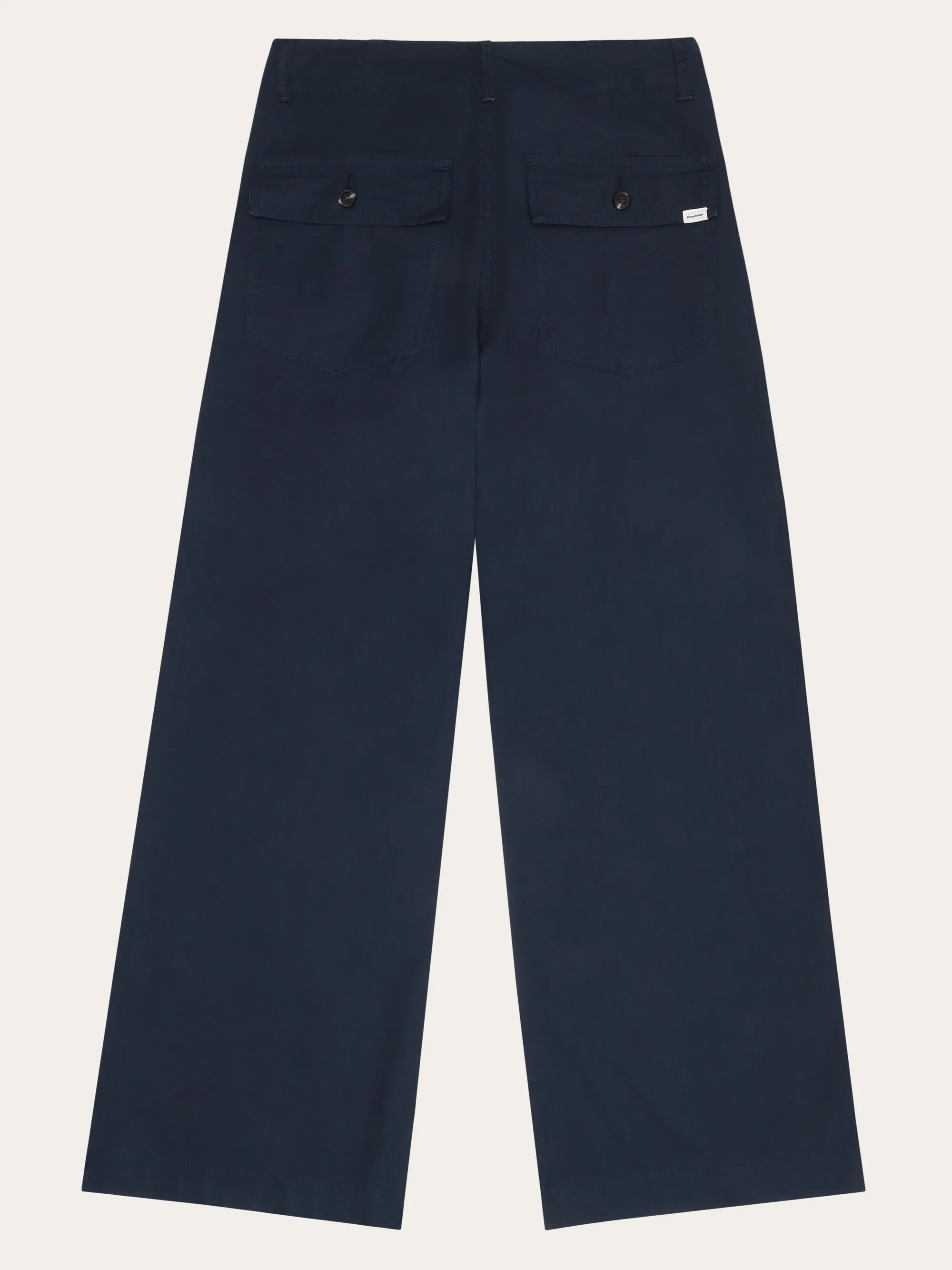 POSEY mid-rise wide slub yarn cropped pants GOTS/Vegan - Total Eclipse Knowledge Cotton