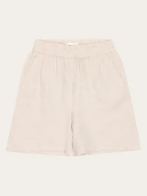 POSEY wide mid-rise linen shorts - GOTS/Vegan - Yarndyed - Light feather gray Knowledge Cotton