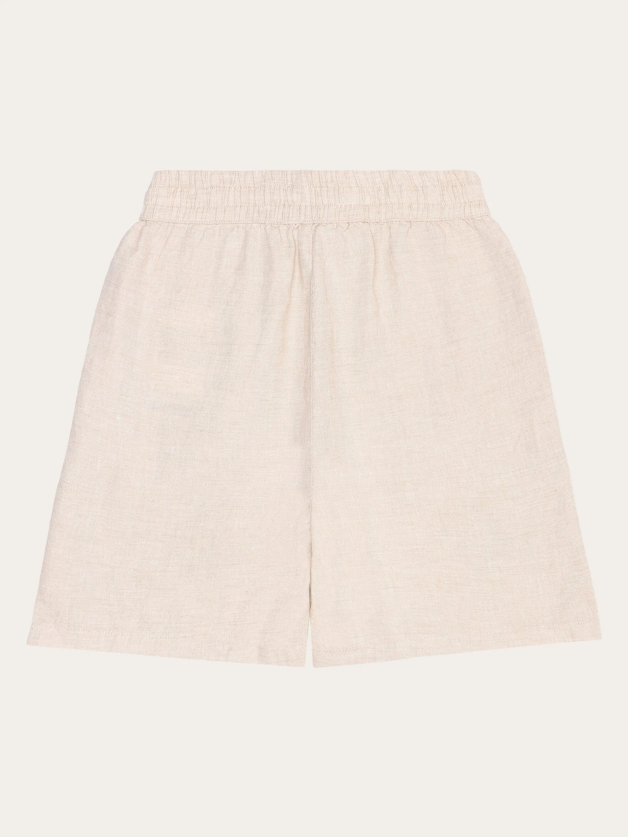 POSEY wide mid-rise linen shorts - GOTS/Vegan - Yarndyed - Light feather gray Knowledge Cotton
