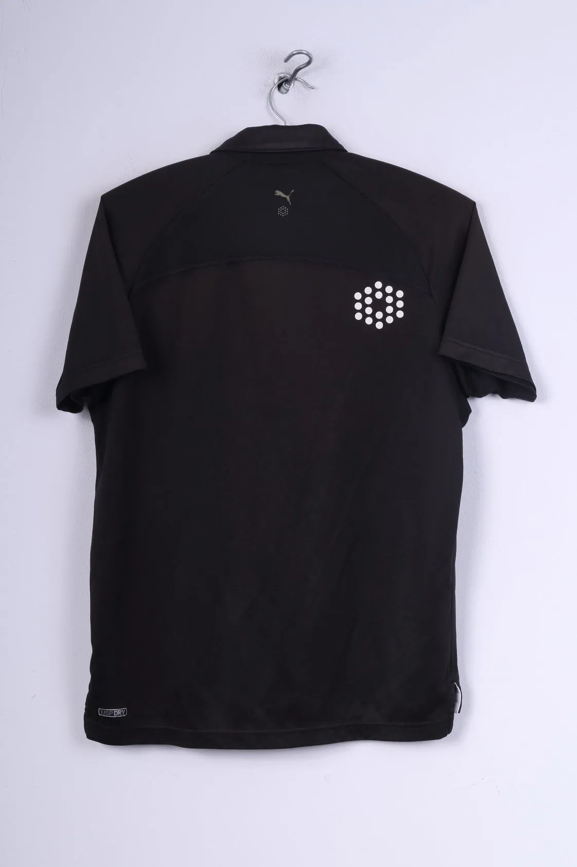 Puma Mens XS Polo Shirt Black Sportswear Detailed Buttons Top