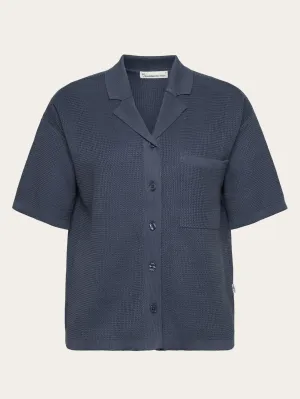 Racking stitch short sleeved shirt - Regenerative Organic Certified - GOTS/Vegan - Vintage Indigo Knowledge Cotton