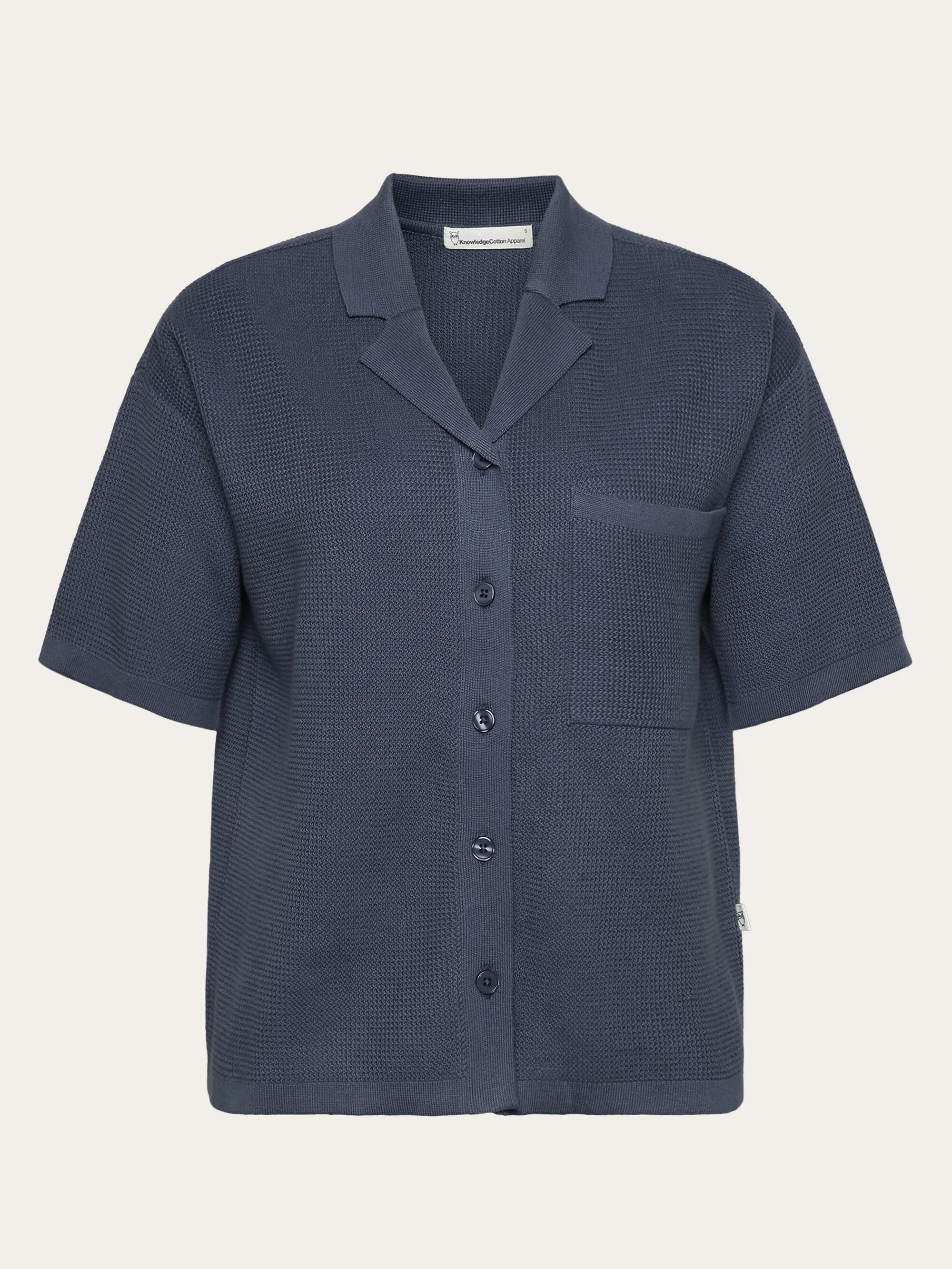 Racking stitch short sleeved shirt - Regenerative Organic Certified - GOTS/Vegan - Vintage Indigo Knowledge Cotton