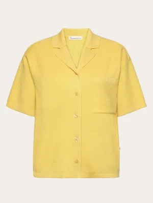 Racking stitch short sleeved shirt - Regenerative Organic Certified - GOTS/Vegan - Yarrow Knowledge Cotton
