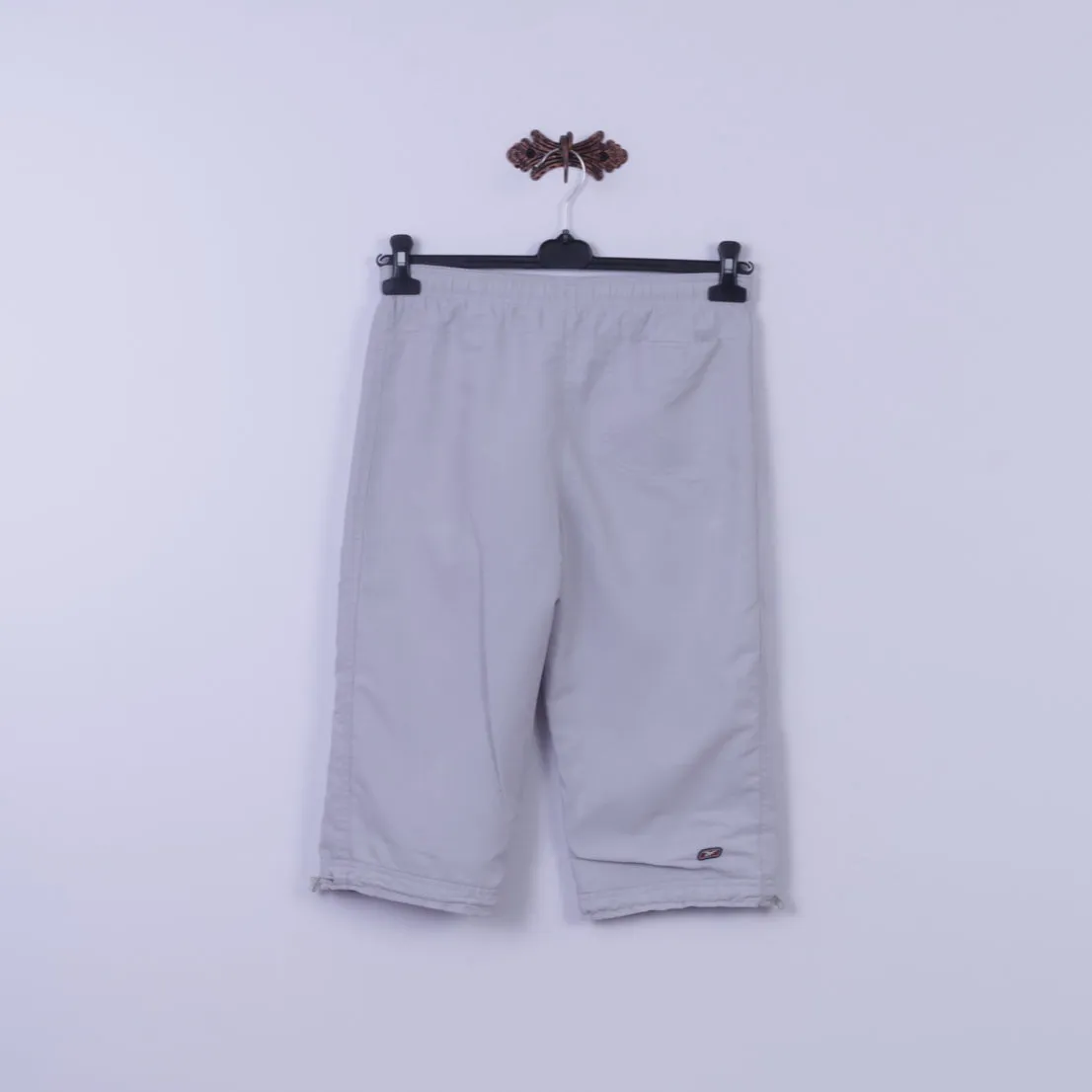 Reebok Mens M Shorts Grey Active Gym Sportswear Cropped Bootom