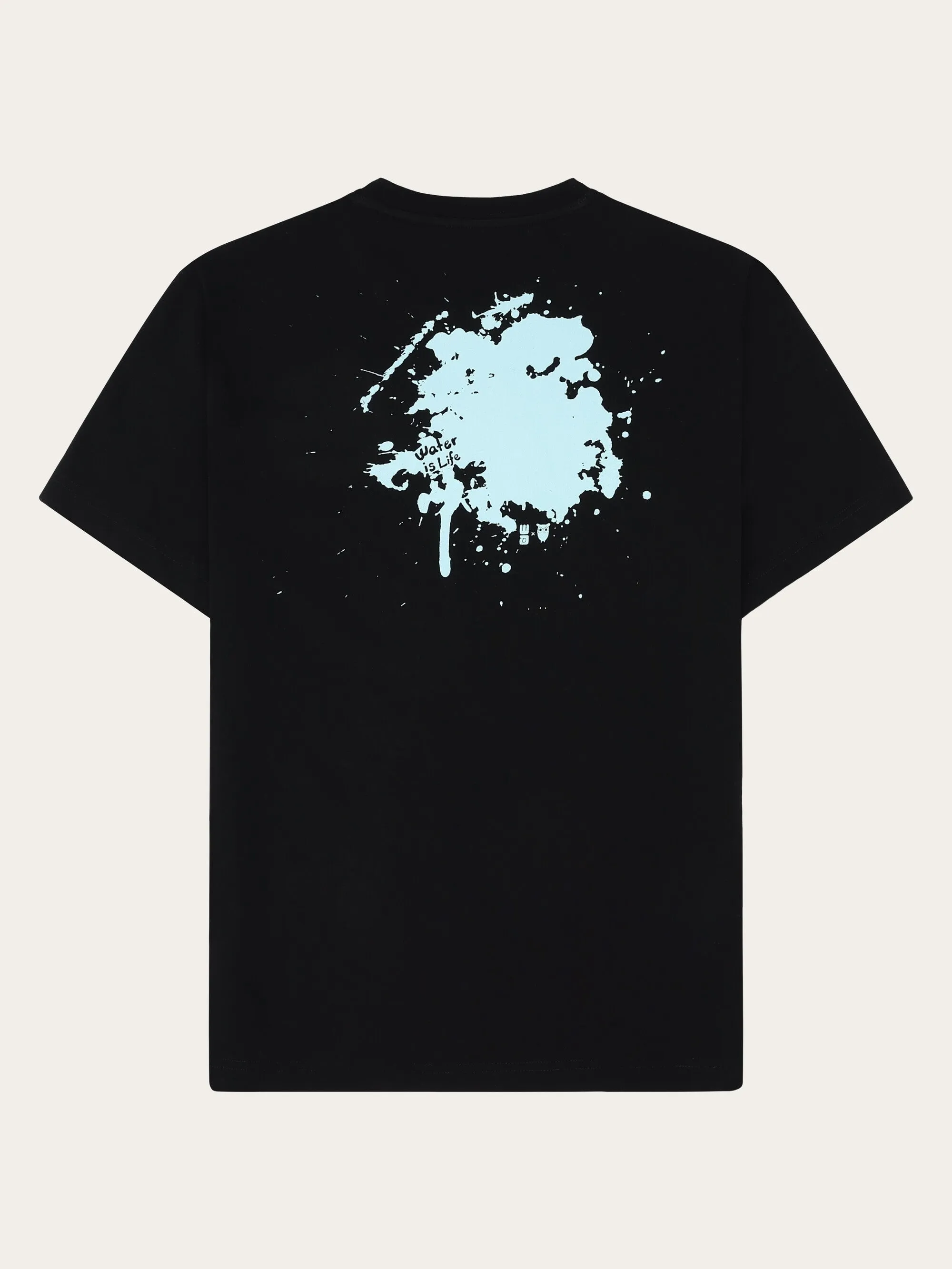 Regenerative Organic Cotton Back Printed T-Shirt Water Is Life GOTS/Vegan Knowledge Cotton