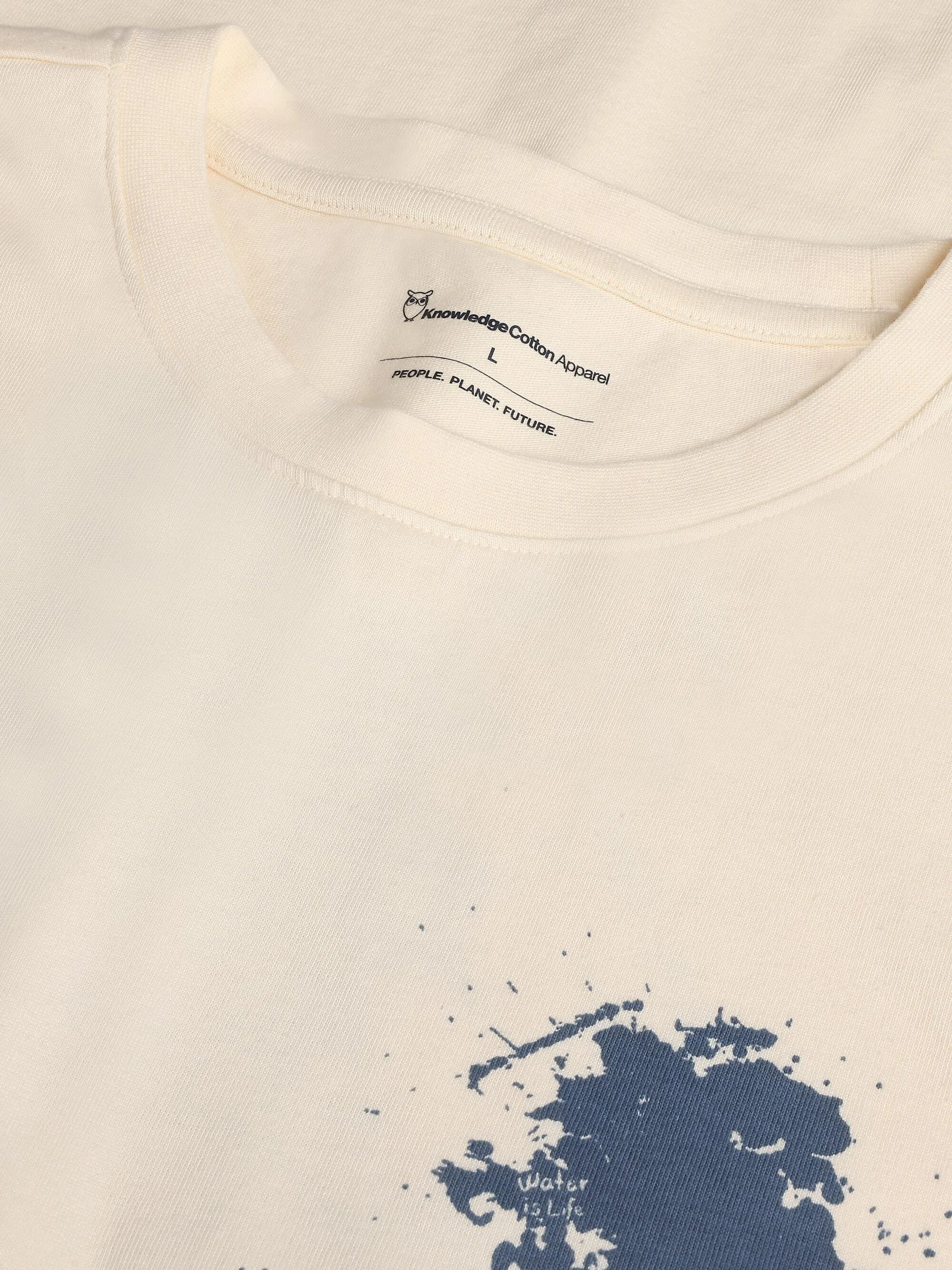 Regenerative Organic Cotton Back Printed T-Shirt Water Is Life GOTS/Vegan Knowledge Cotton