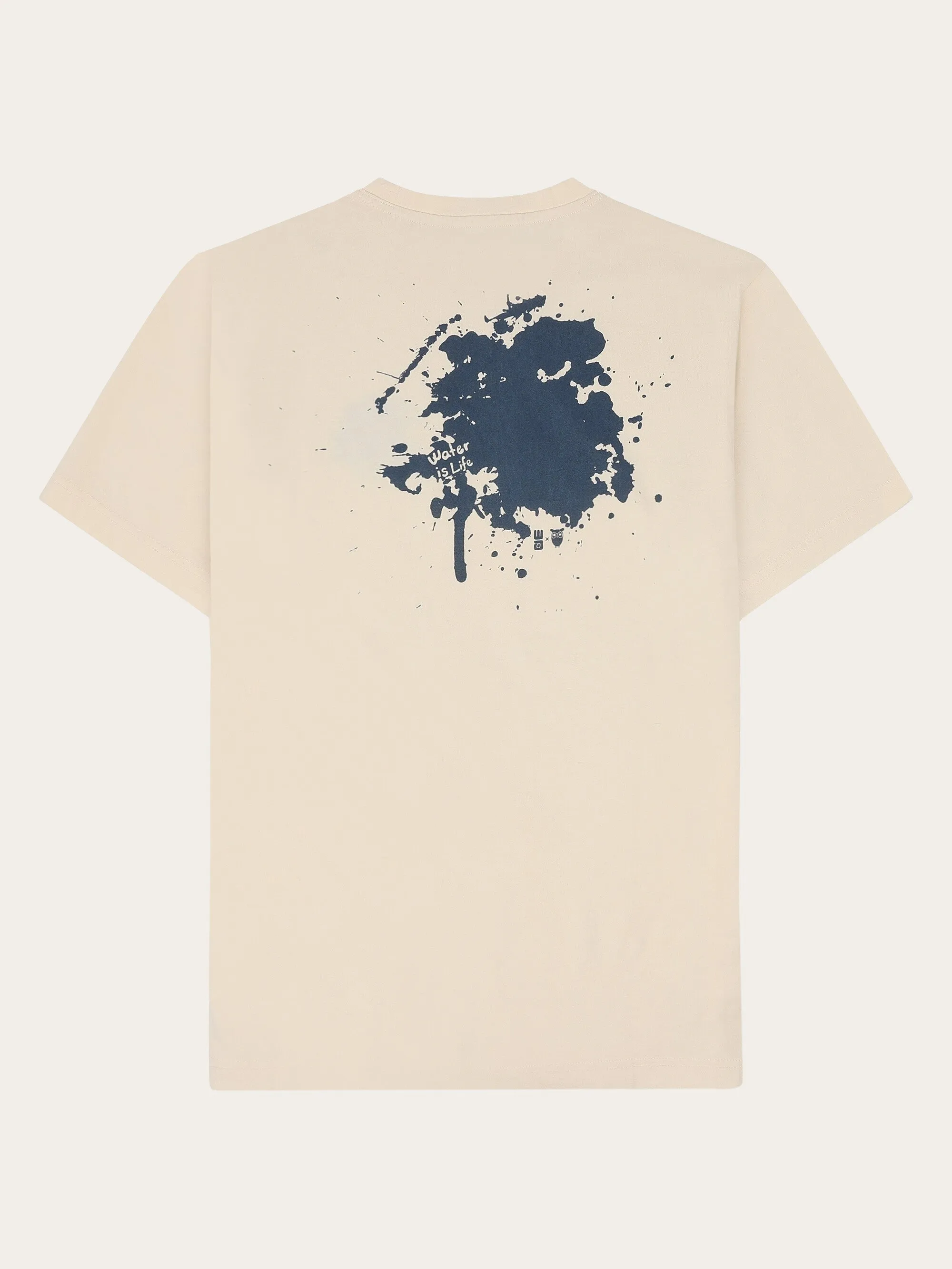 Regenerative Organic Cotton Back Printed T-Shirt Water Is Life GOTS/Vegan Knowledge Cotton