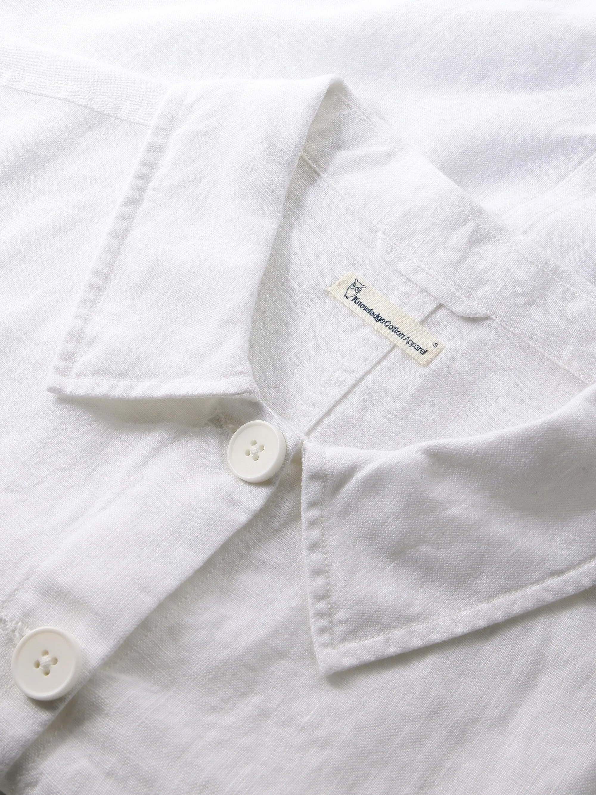 Regular linen overshirt - GOTS/Vegan - Bright White Knowledge Cotton