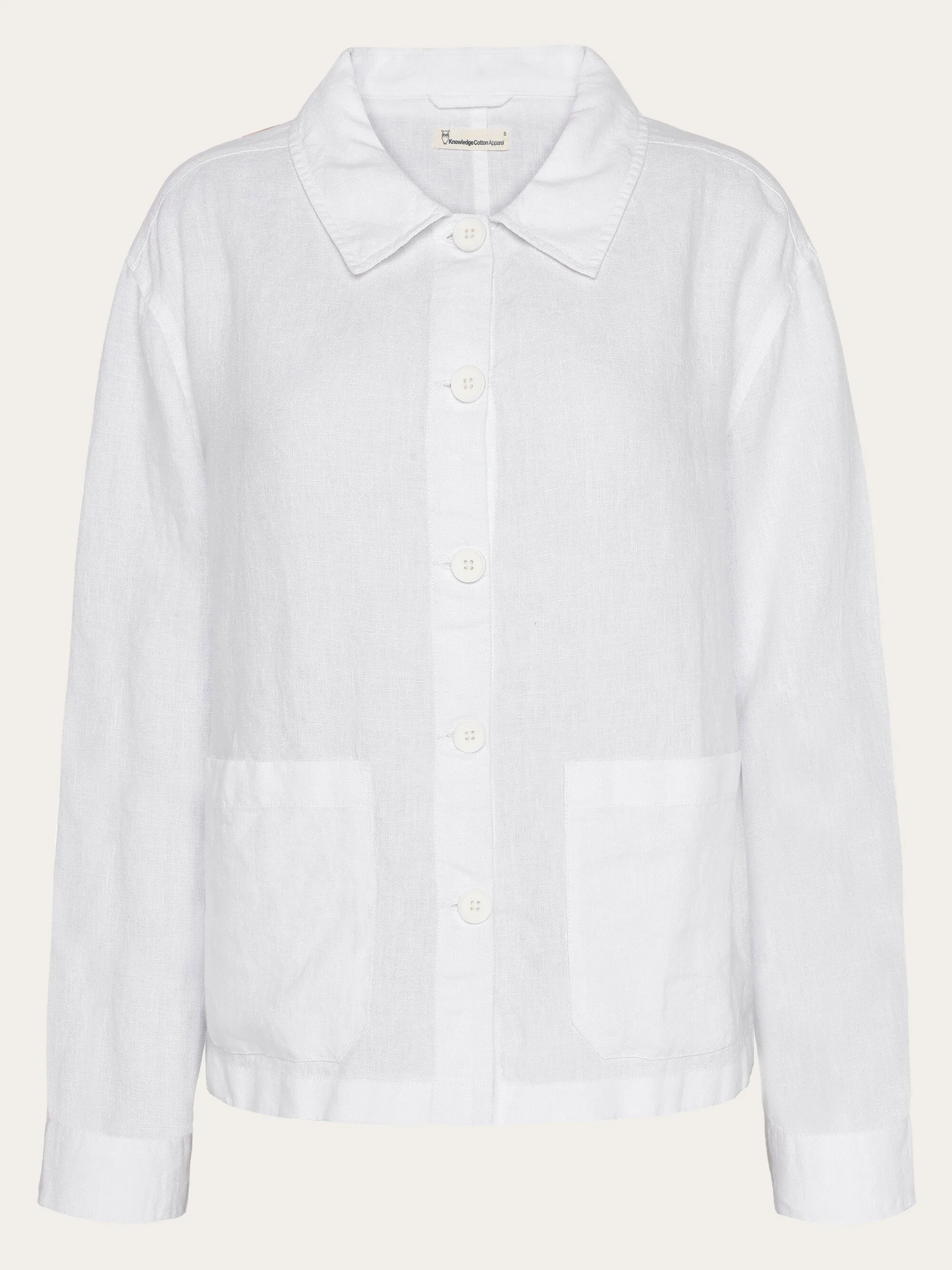 Regular linen overshirt - GOTS/Vegan - Bright White Knowledge Cotton